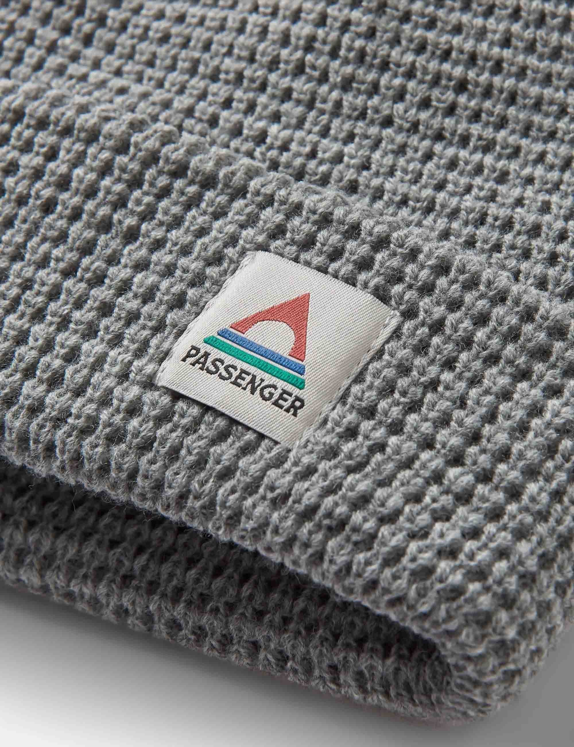 Passenger Moss Double Layer Waffle Beanie Hat - Grey Marl