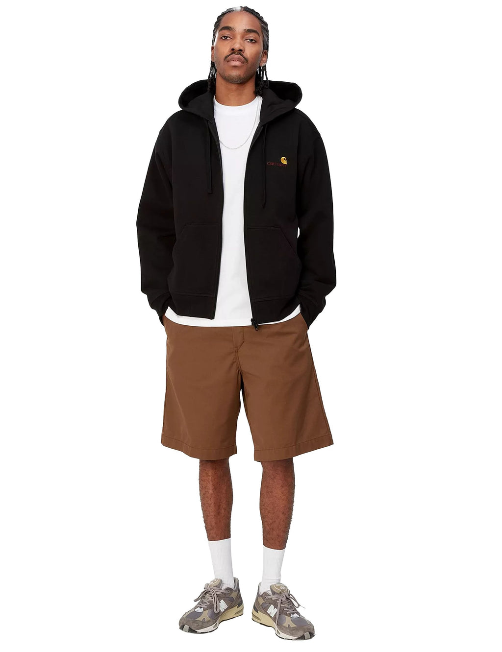 American Script Hooded Jacket - Black