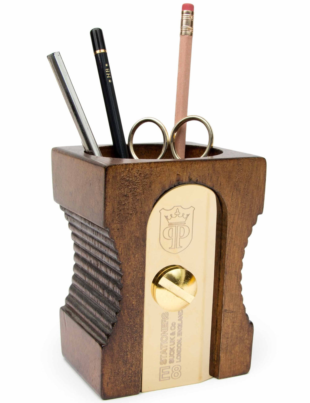 Sharpener Desk Tidy - Dark Wood