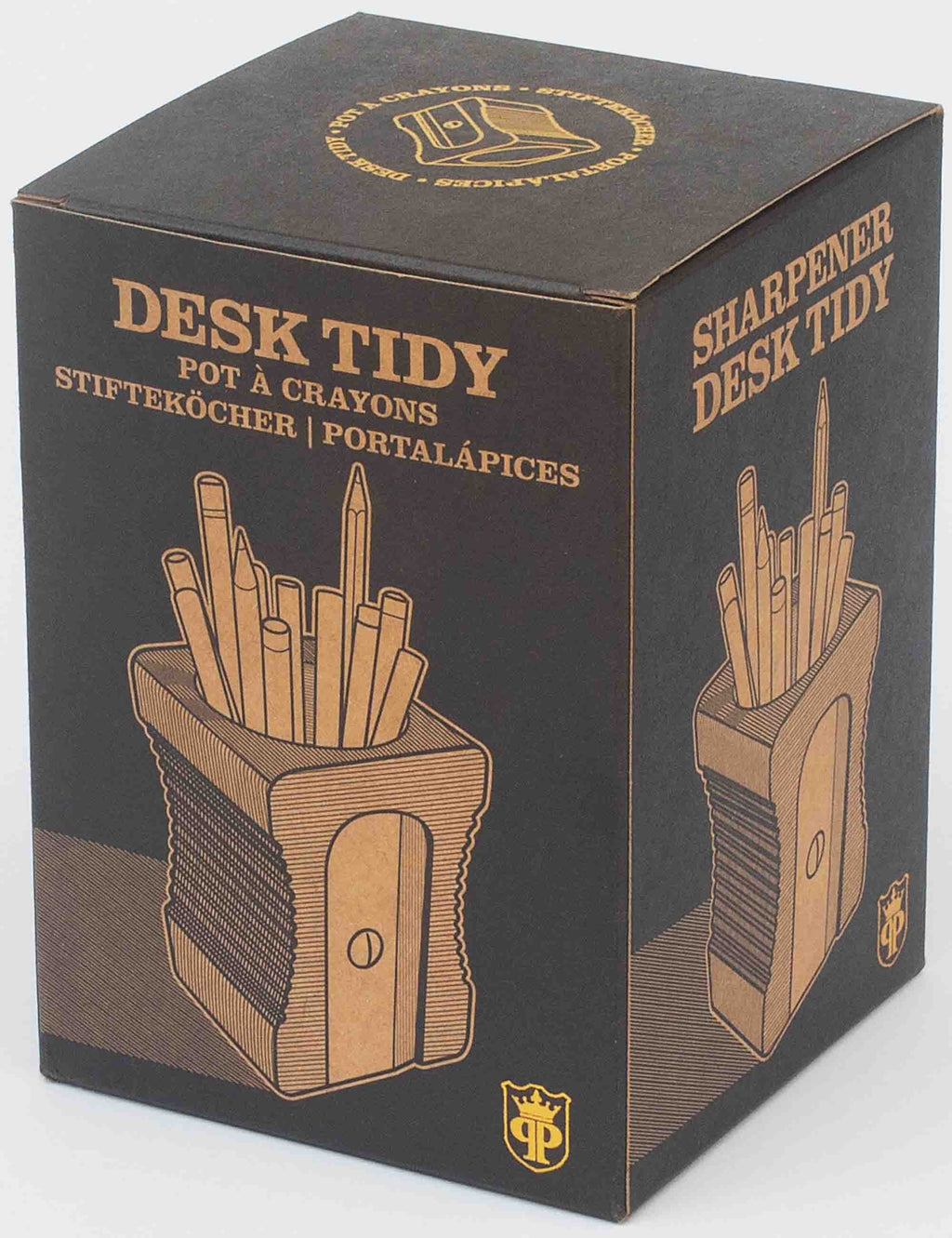 Sharpener Desk Tidy - Dark Wood
