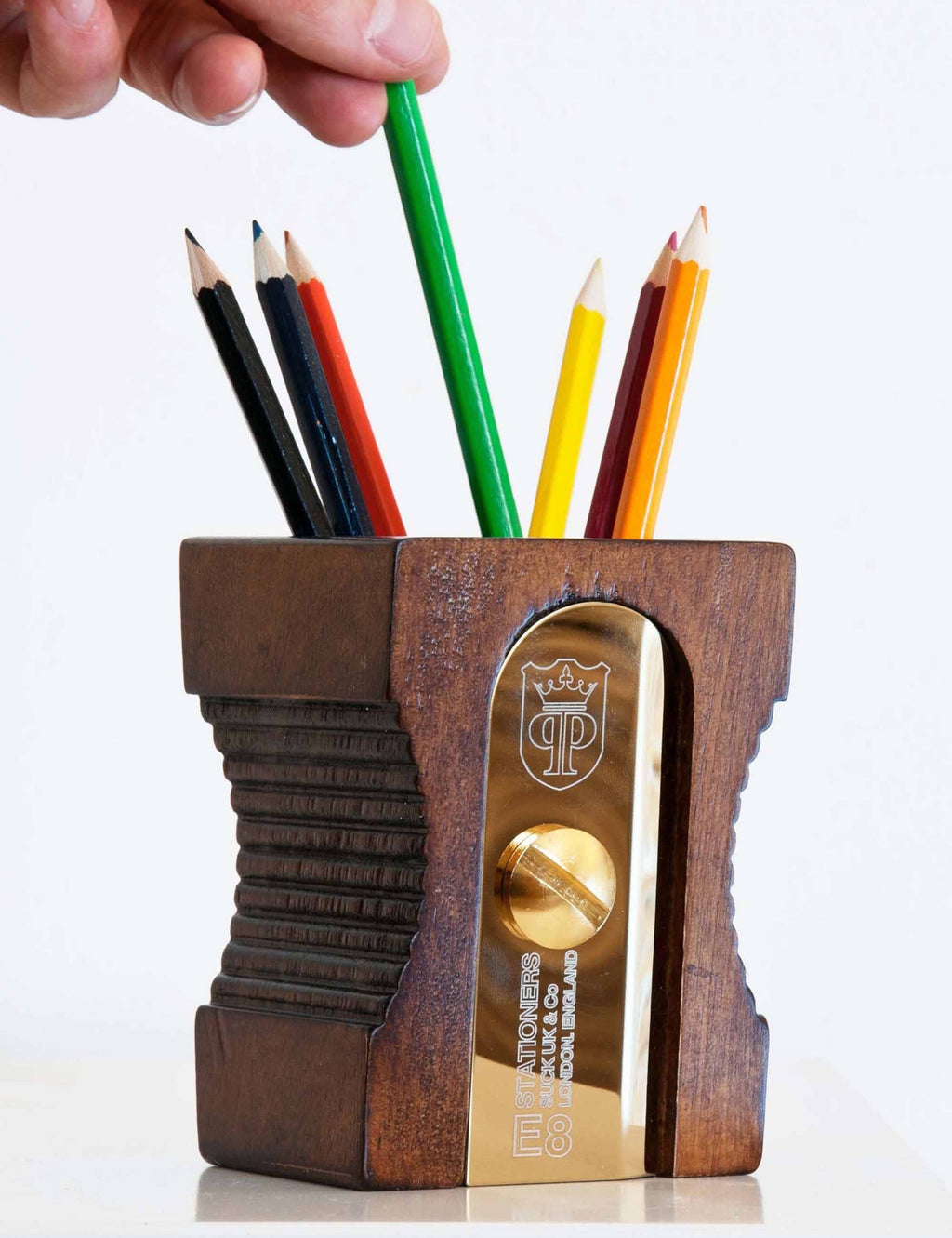 Sharpener Desk Tidy - Dark Wood