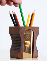 Sharpener Desk Tidy - Dark Wood