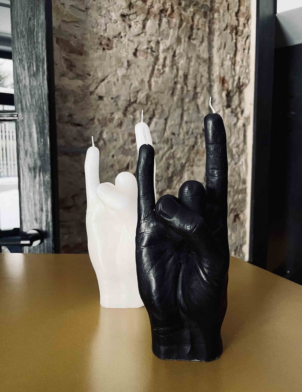 Rock You Hand Candle - White