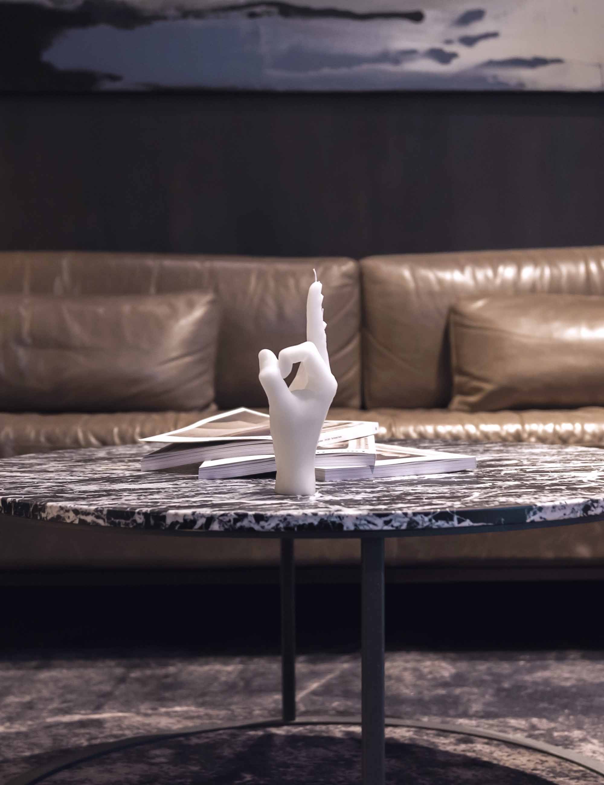 Candlehand OK Hand Candle - White