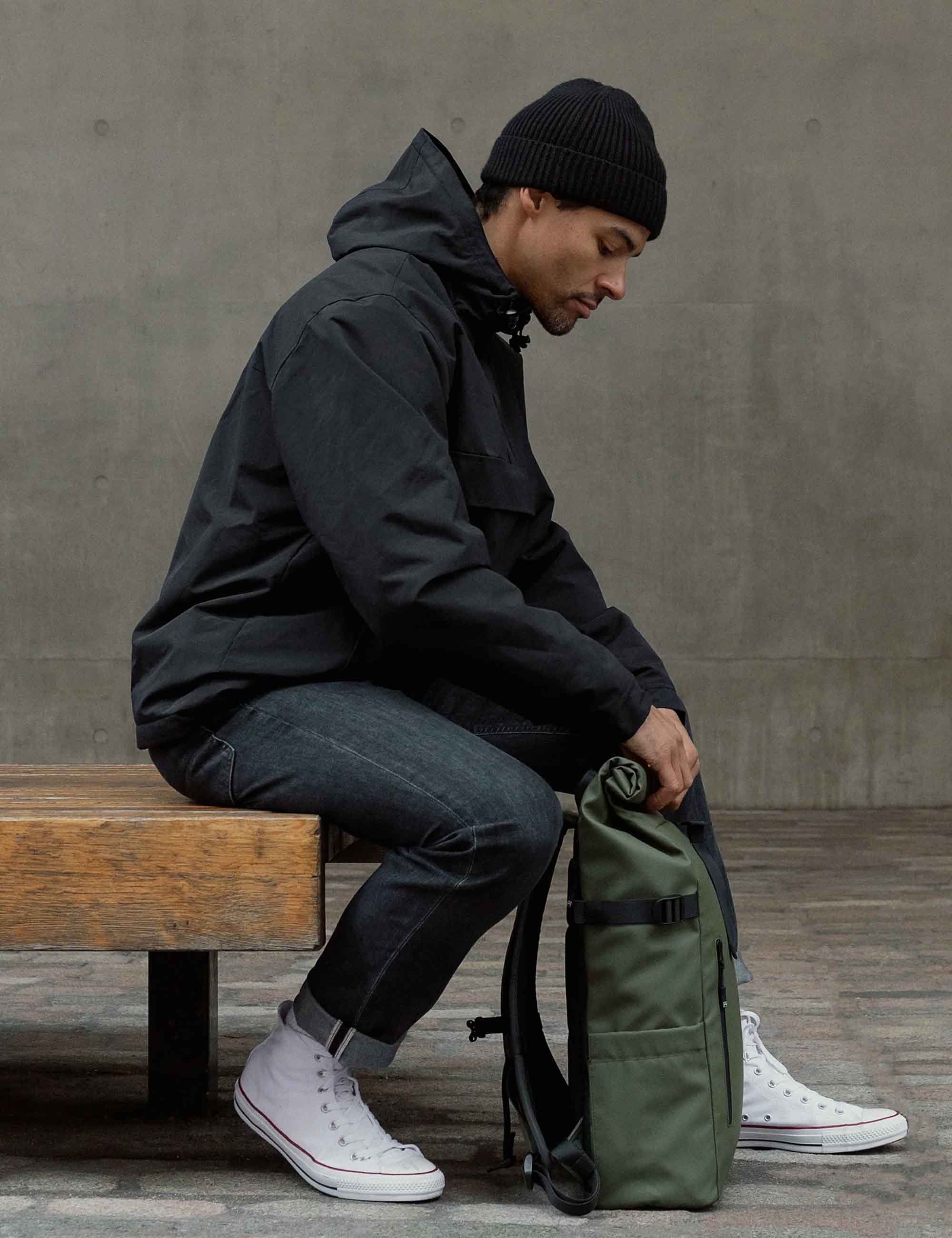 Stubble & Co The Roll Top Backpack 20L - Urban Green