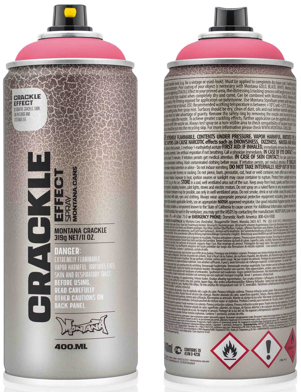 Crackle Effect Spray Paint 400ml - Begonia Pink EC3010