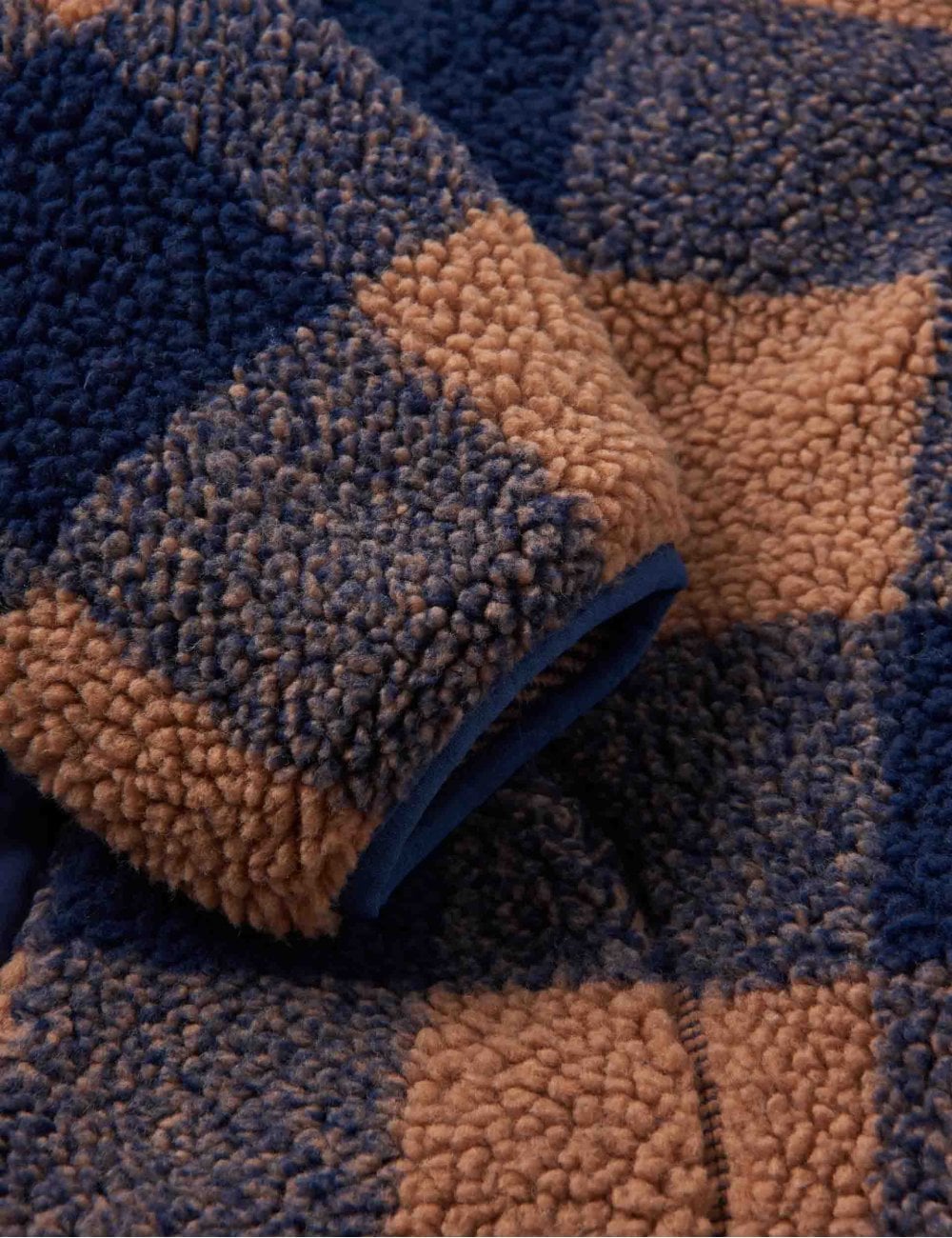 Offroad Sherpa 1/2 Zip Fleece - Toffee/Rich Navy Buffalo