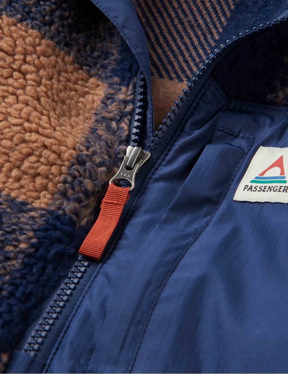 Offroad Sherpa 1/2 Zip Fleece - Toffee/Rich Navy Buffalo