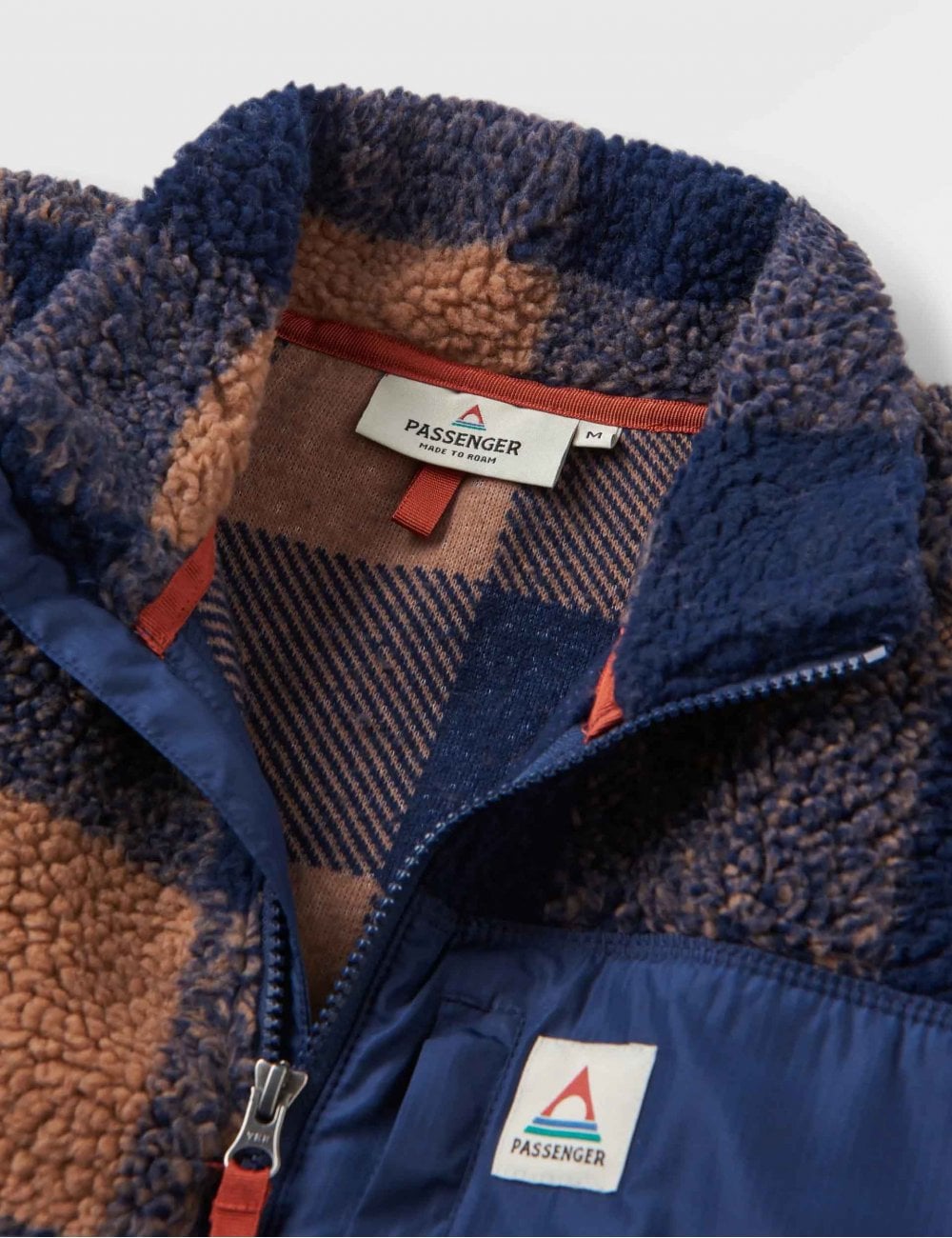Offroad Sherpa 1/2 Zip Fleece - Toffee/Rich Navy Buffalo