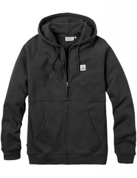 Heritage Recycled Cotton Full Zip Hooded Sweat - Black