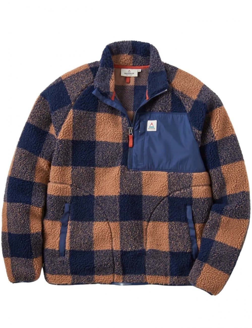 Offroad Sherpa 1/2 Zip Fleece - Toffee/Rich Navy Buffalo
