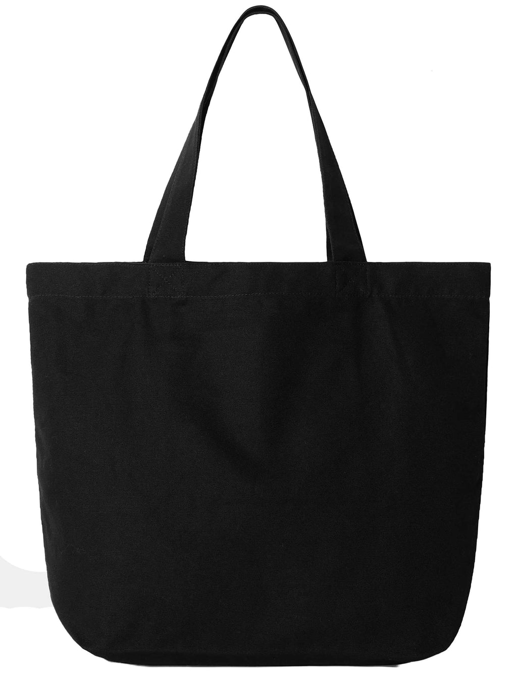 Canvas Large Graphic Tote Bag - Label Script Print, Black