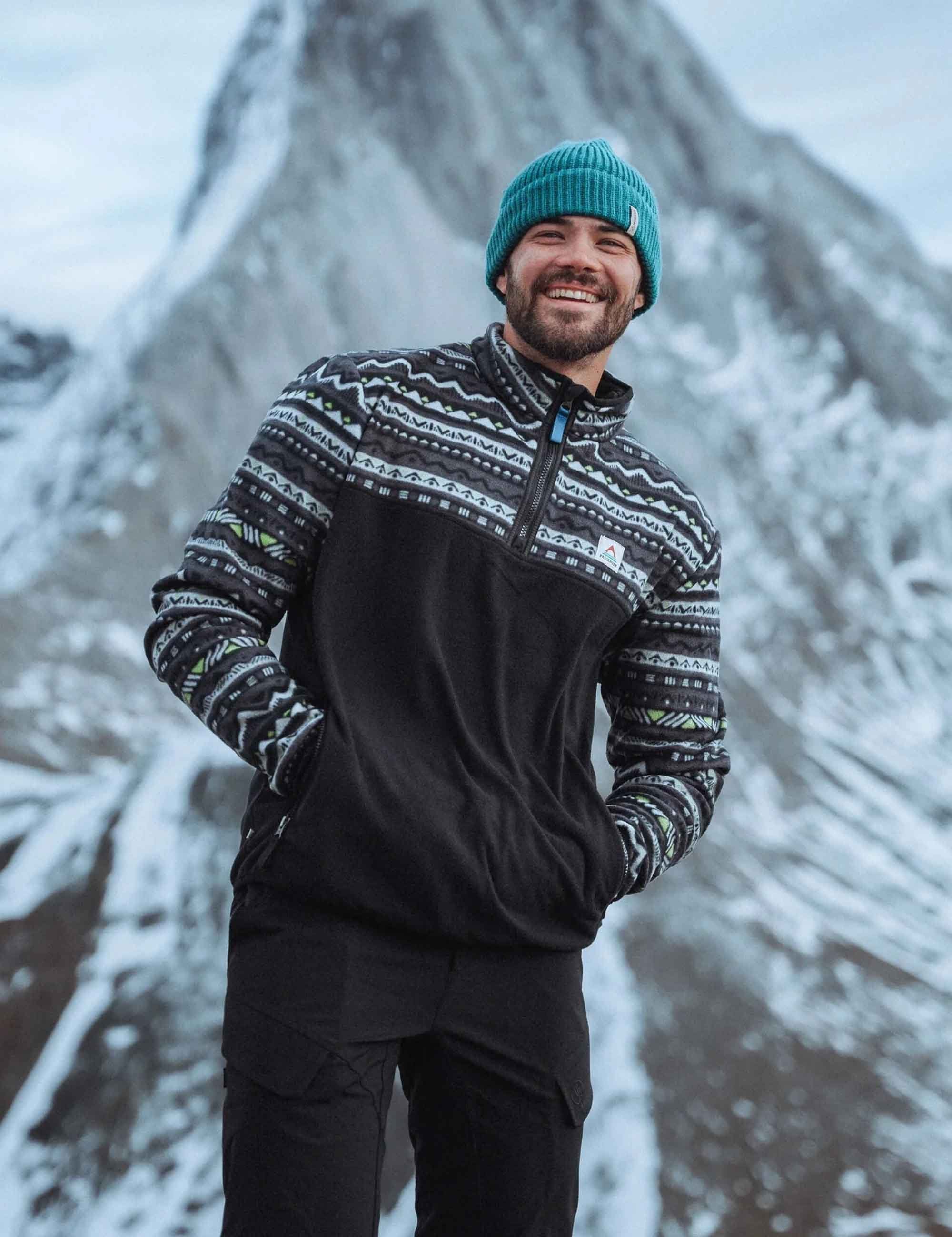 Passenger Set Off Polar 1/4 Zip Fleece - Mountain Geo Charcoal