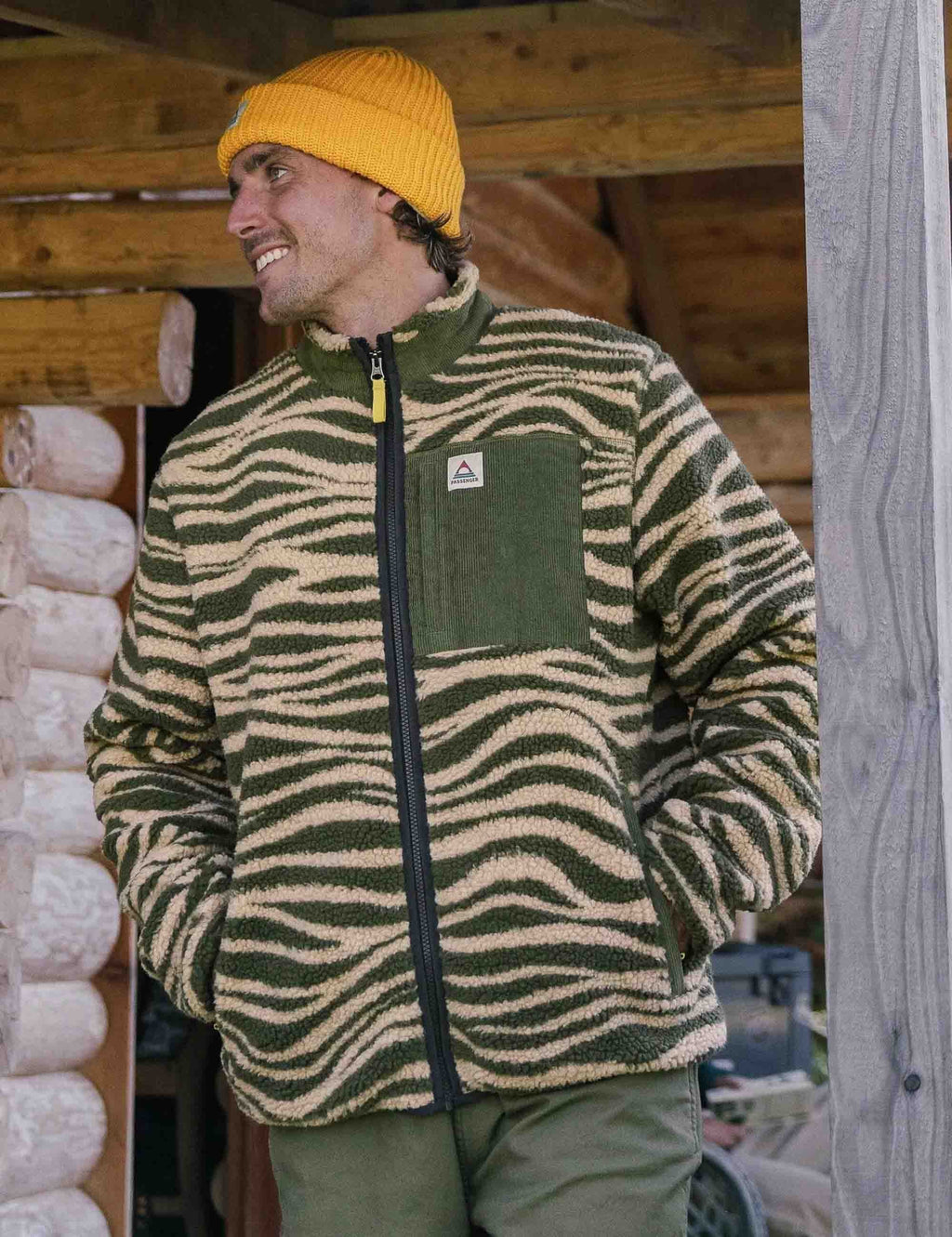 Trekker Deep-Pile Sherpa Fleece Jacket - Strata Khaki