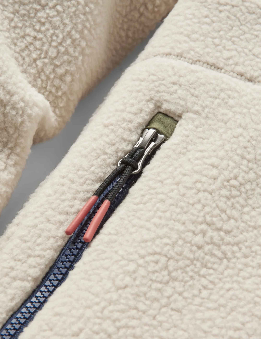 Ventura 1/2 Zip Sherpa Fleece - Oatmeal/Khaki