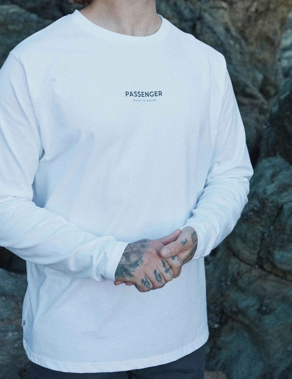 Phoenix Long Sleeve Recycled Cotton T-Shirt - White