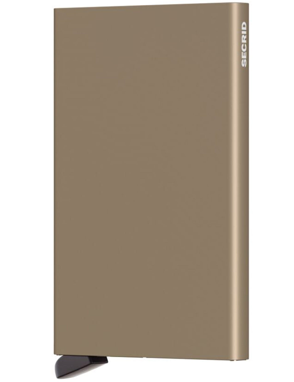 Sand card protector wallet, slim vertical case with SECRID logo on side.