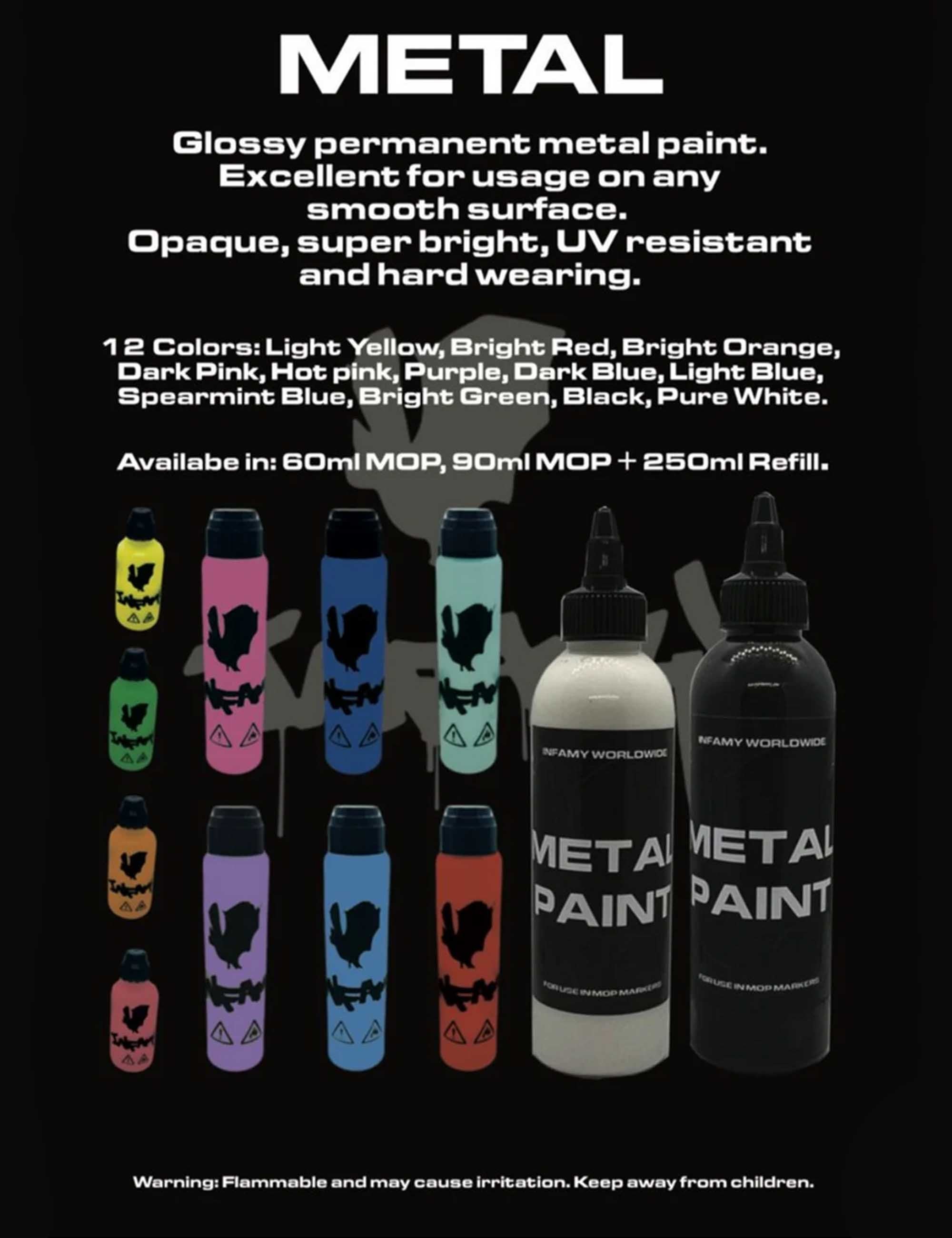 Infamy WorldWide Ink Refill (250ml) - 6037 Bright Green - Spray Paint ...