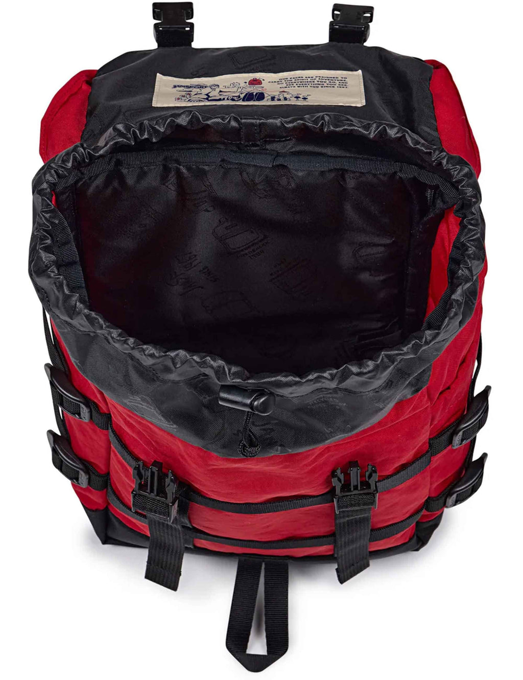 Mini Skip 10L backpack by Red Tape with open top showing black interior and inner pocket