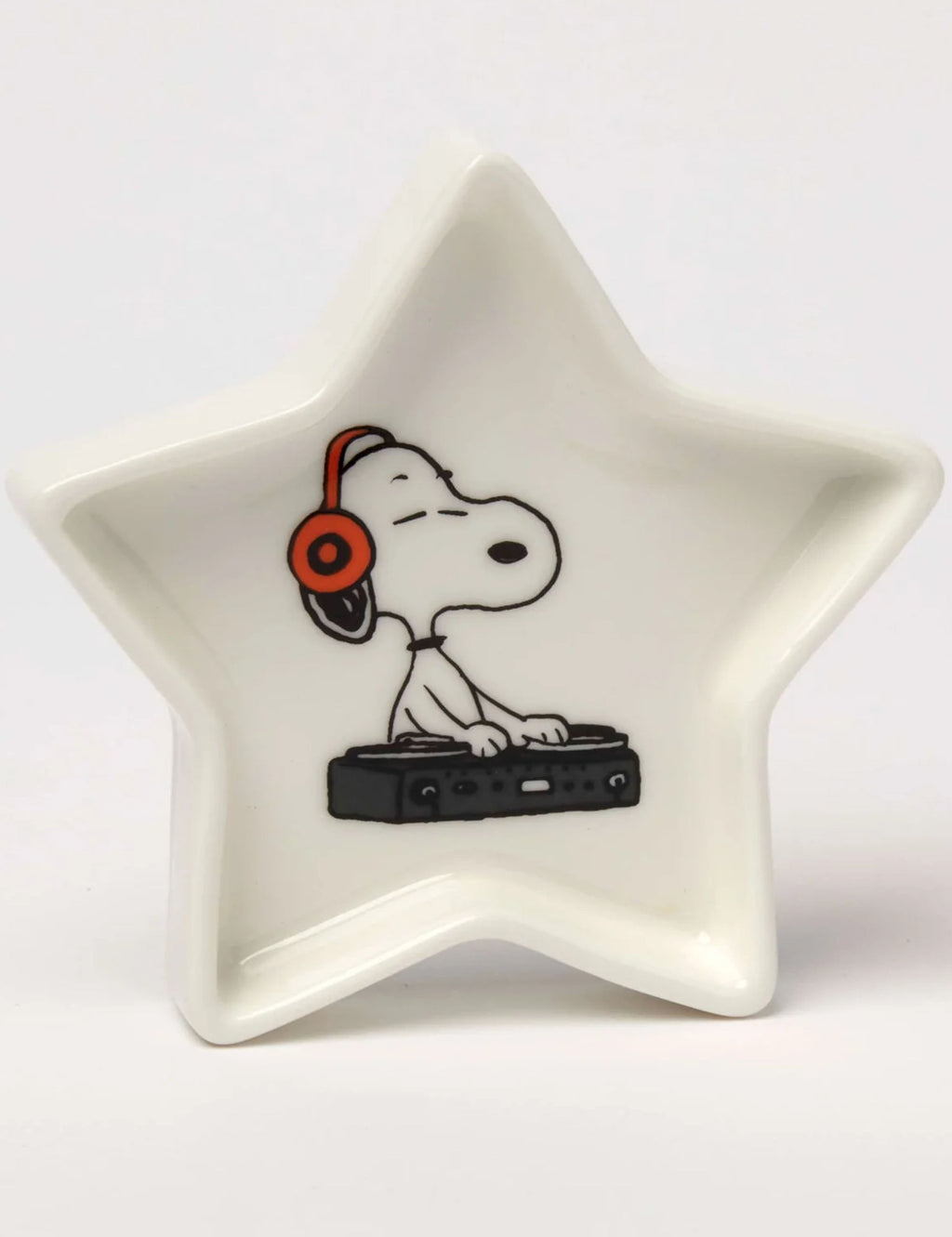 Star-shaped trinket dish with Snoopy wearing headphones and DJ turntable