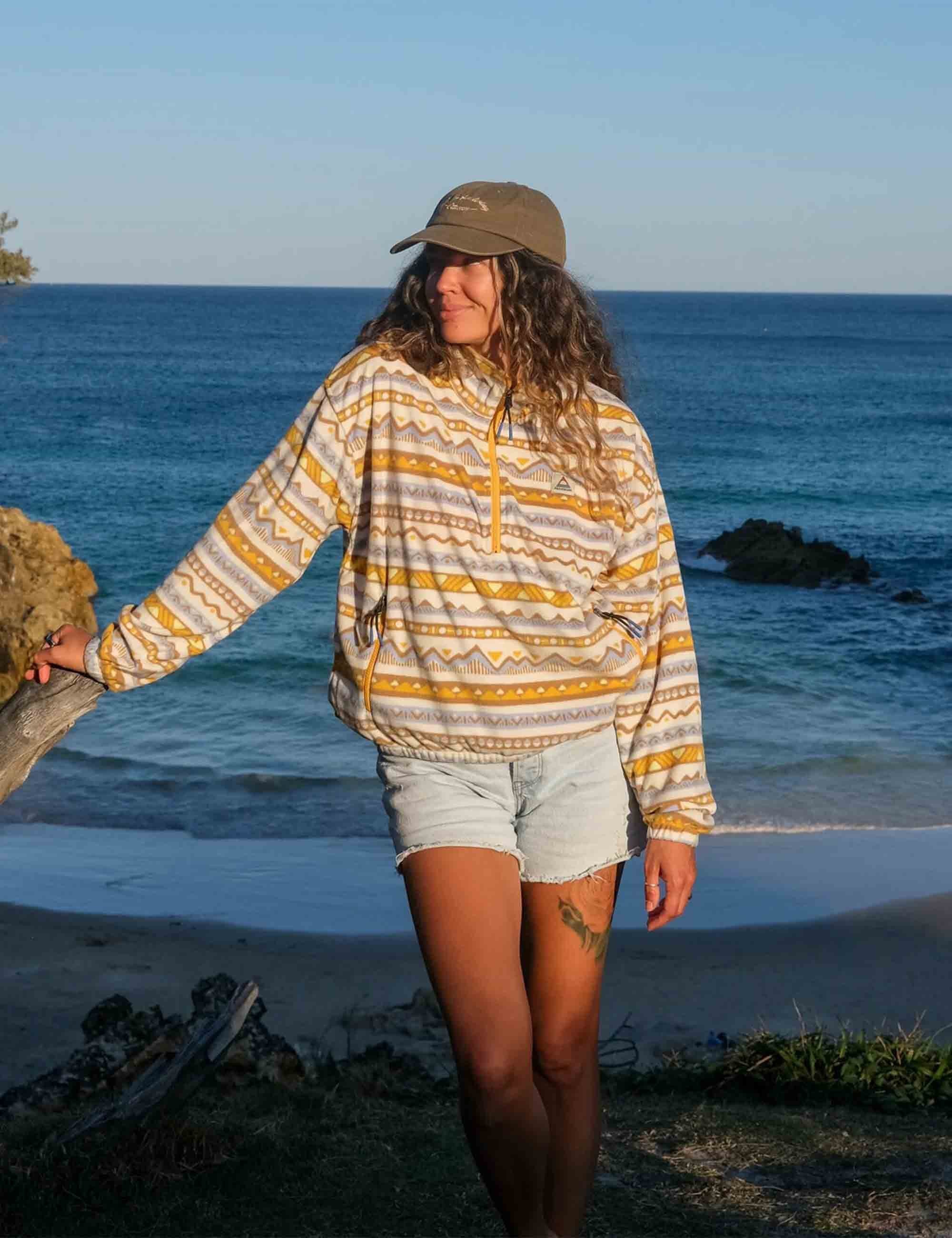 Women's Ayla 1/2 Zip PolarFleece - Mountain Geo Birch