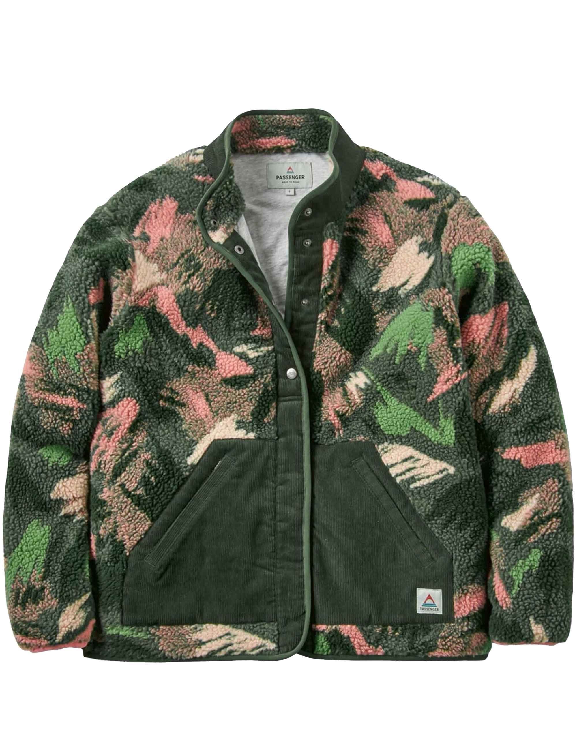 Women's Clover Lined Fleece Jacket - Abstract Mountain Fir Tree