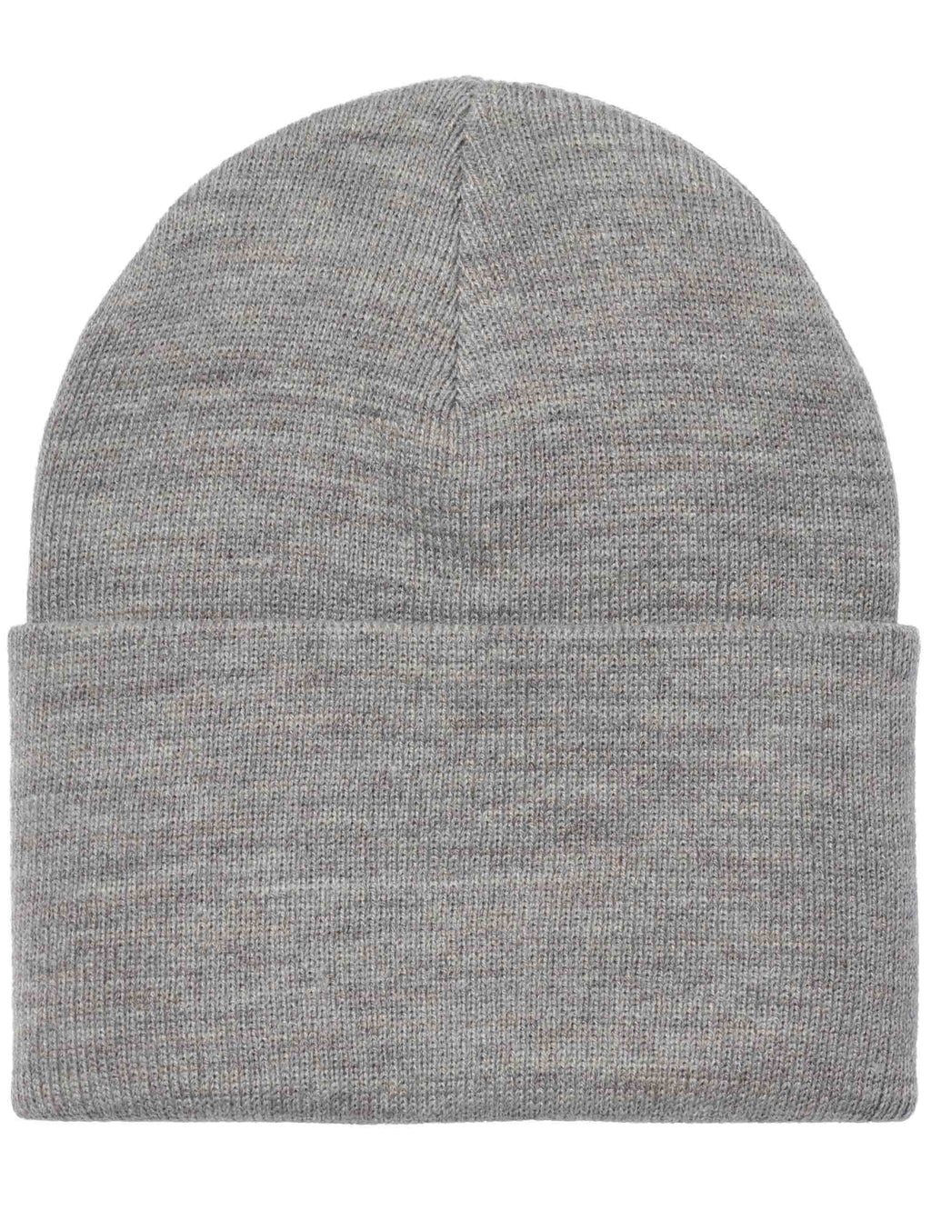 Grey heather watch beanie hat with folded cuff