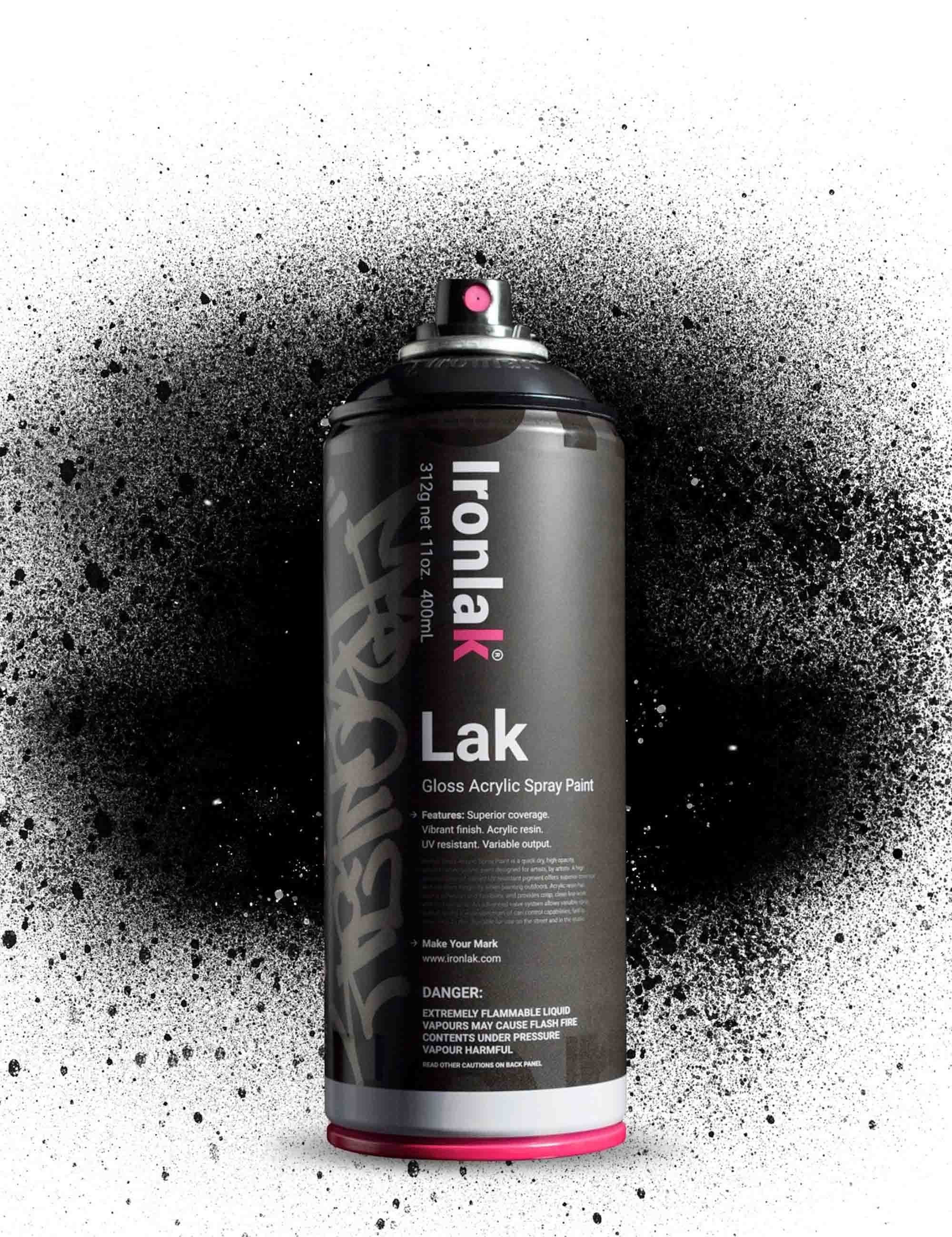 Ironlak Gloss Acrylic Spray Paint 400ml — Roarke Black – Fat Buddha Store