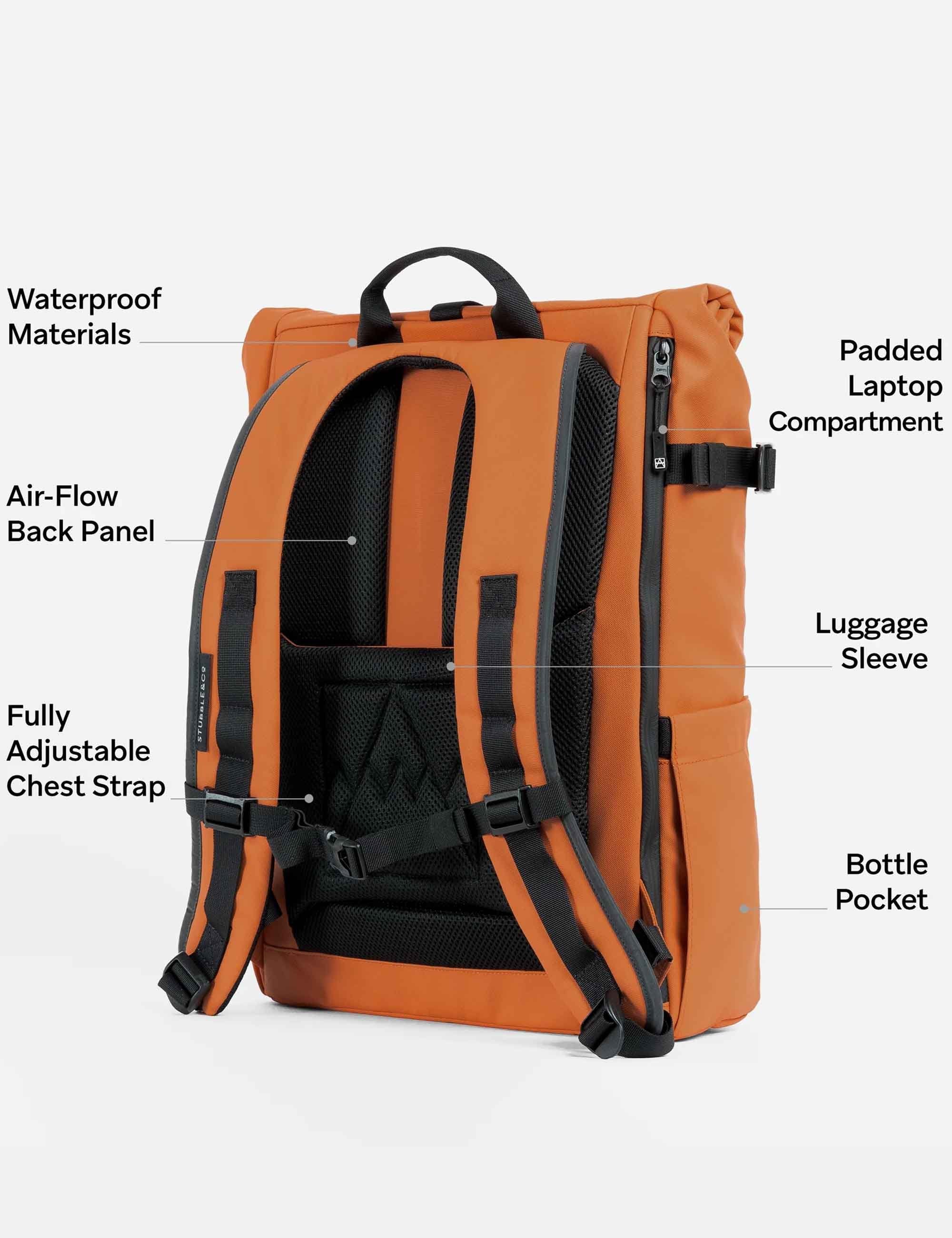 Stubble & Co The Roll Top Backpack 20L - Rust