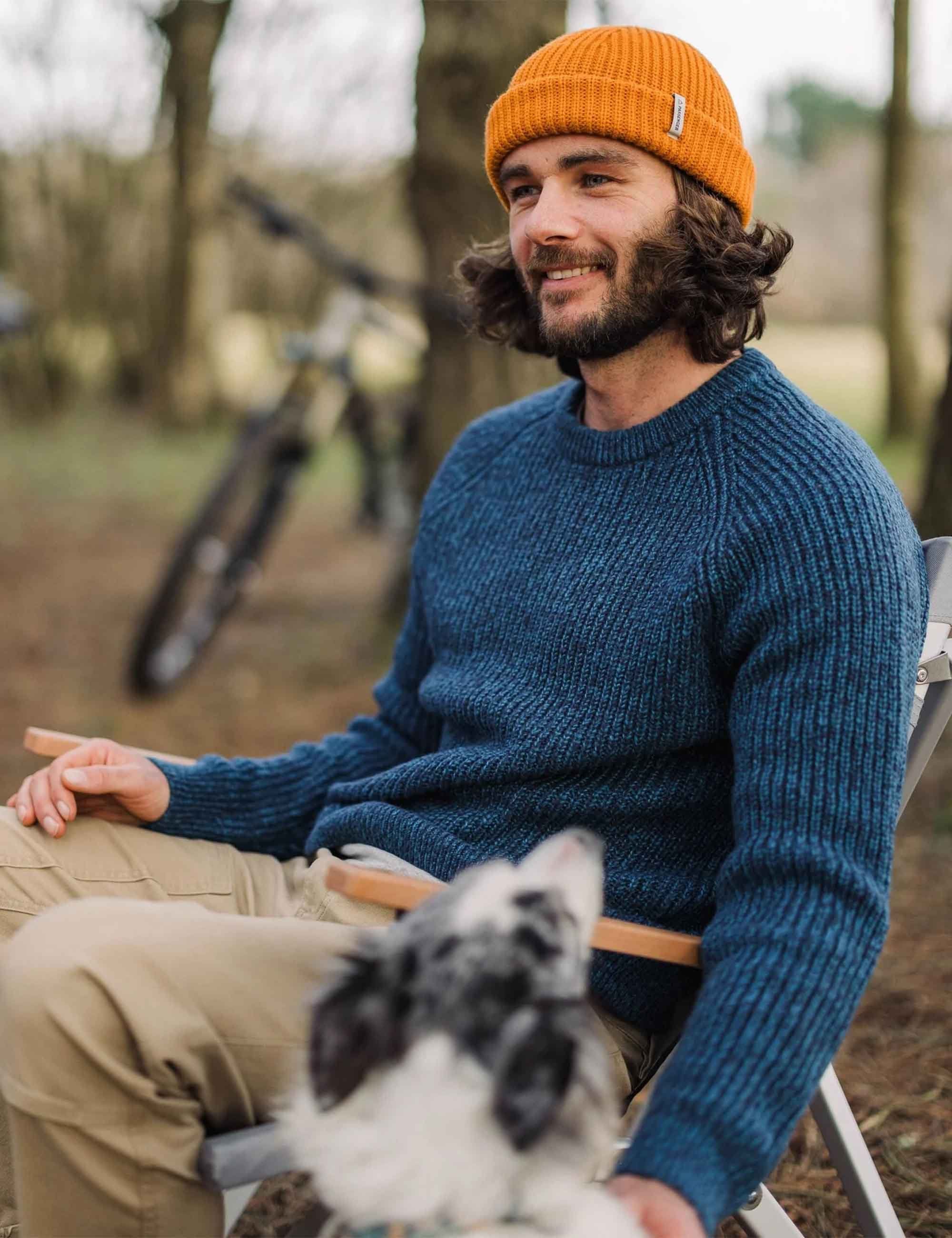 Passenger Fog Recycled Knitted Jumper - Rich Navy