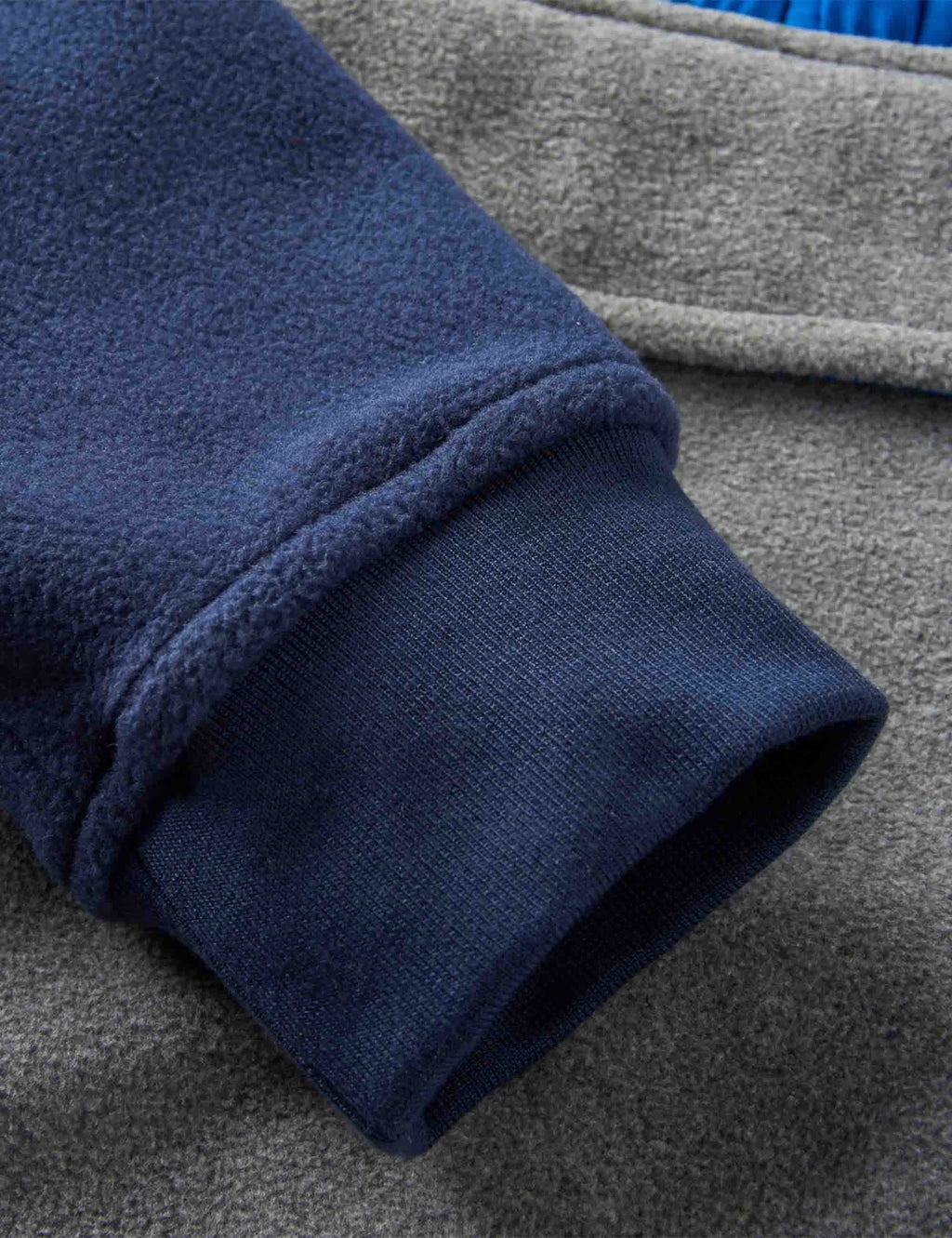 Woodland 1/2 Zip Hooded Polar Fleece - Rich Navy/Grey Marl