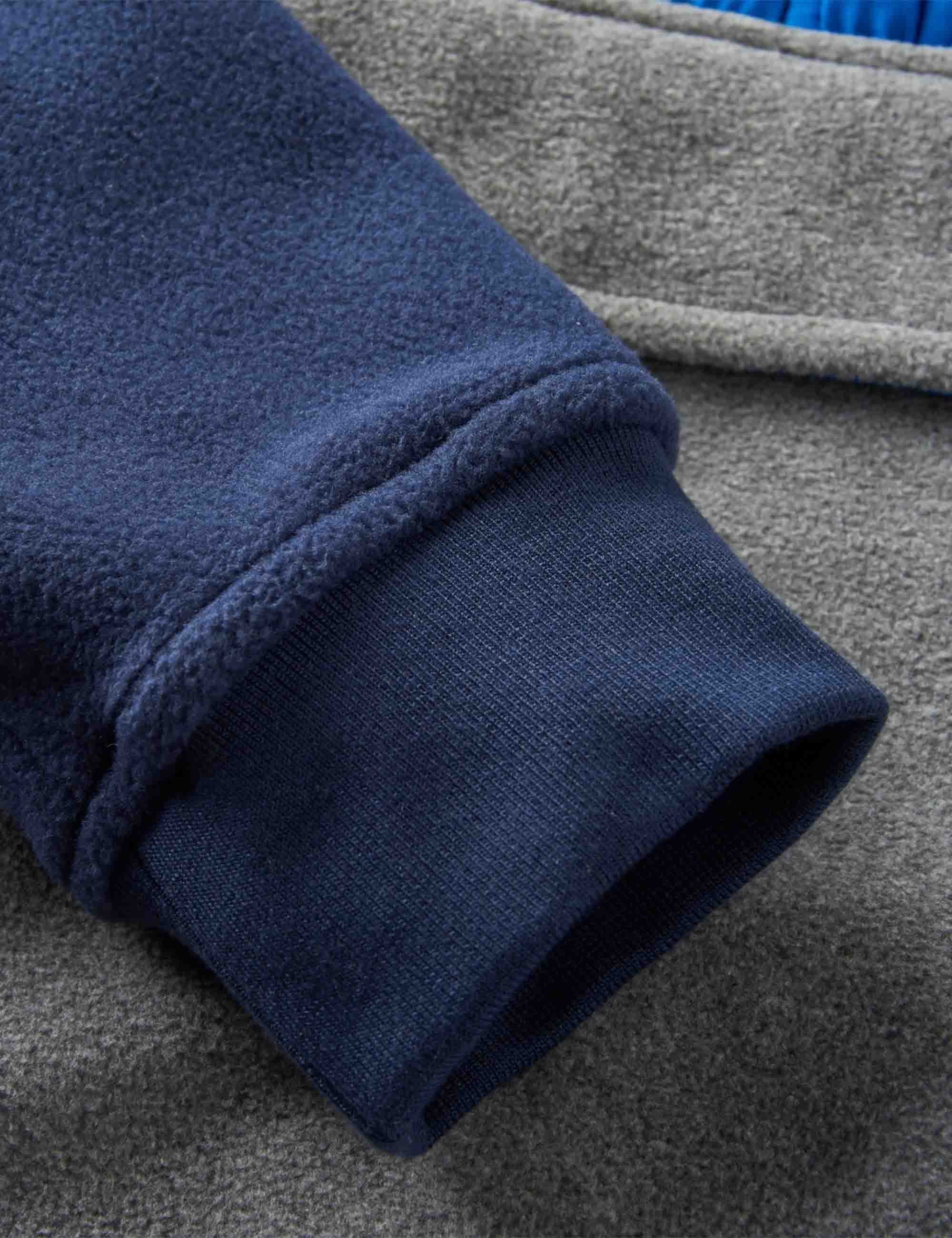 Passenger Woodland 1/2 Zip Hooded Polar Fleece - Rich Navy/Grey Marl