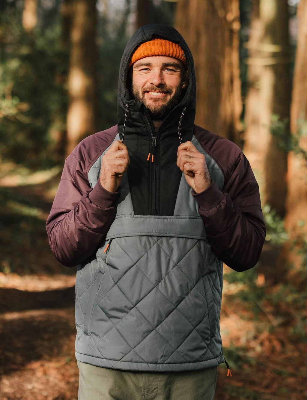 Oceanic Insulated 1/2 Zip Jacket - Storm Grey/Deep Plum