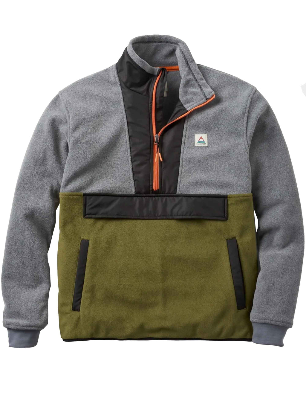 Woodland Hoodless Polar Fleece - Grey Marl/Khaki