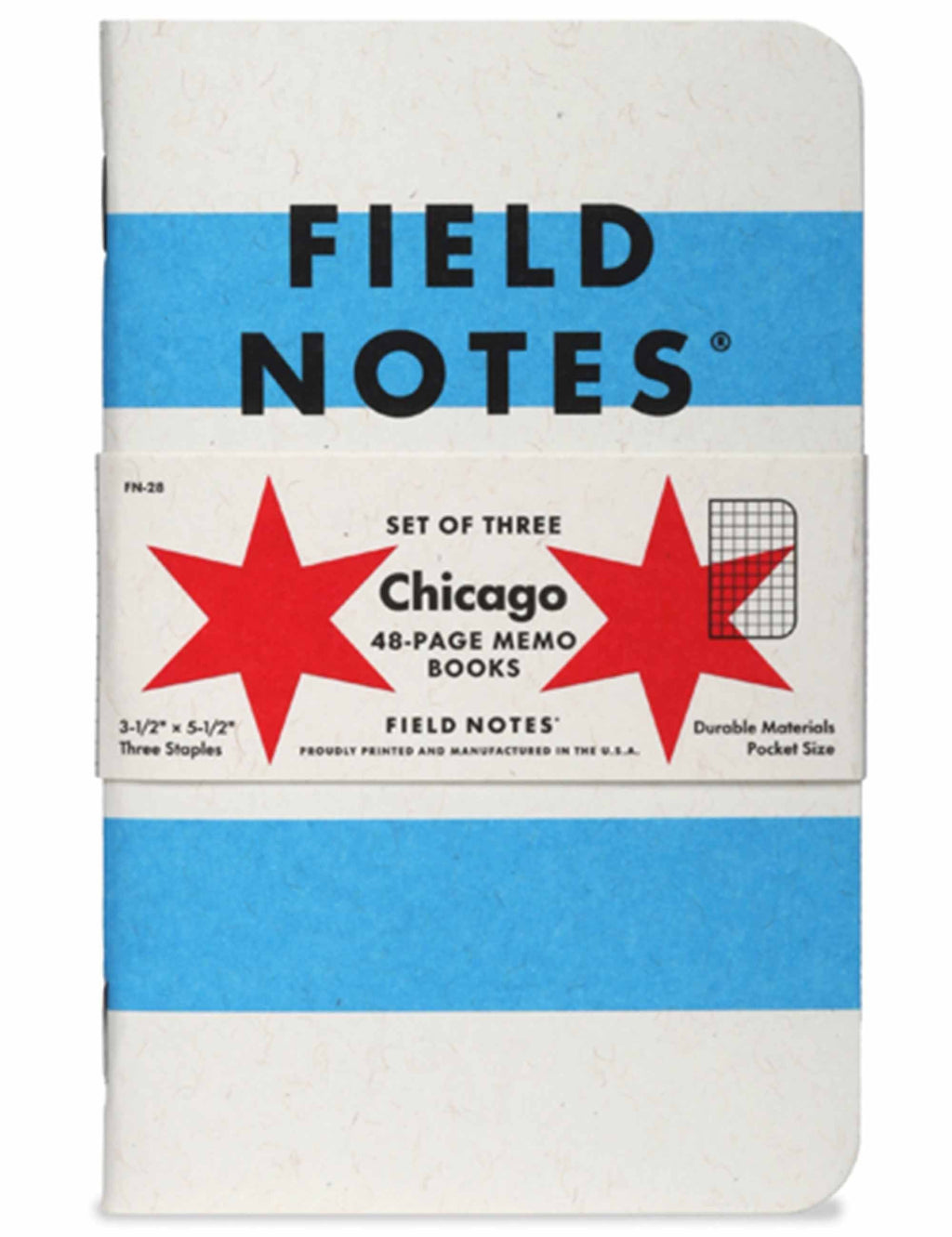 Three memo books set with blue and gray covers, graph paper, pocket size