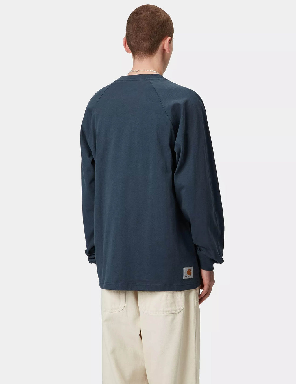 WIP Long Sleeve T-Shirt - Dusky Blue/Mulberry