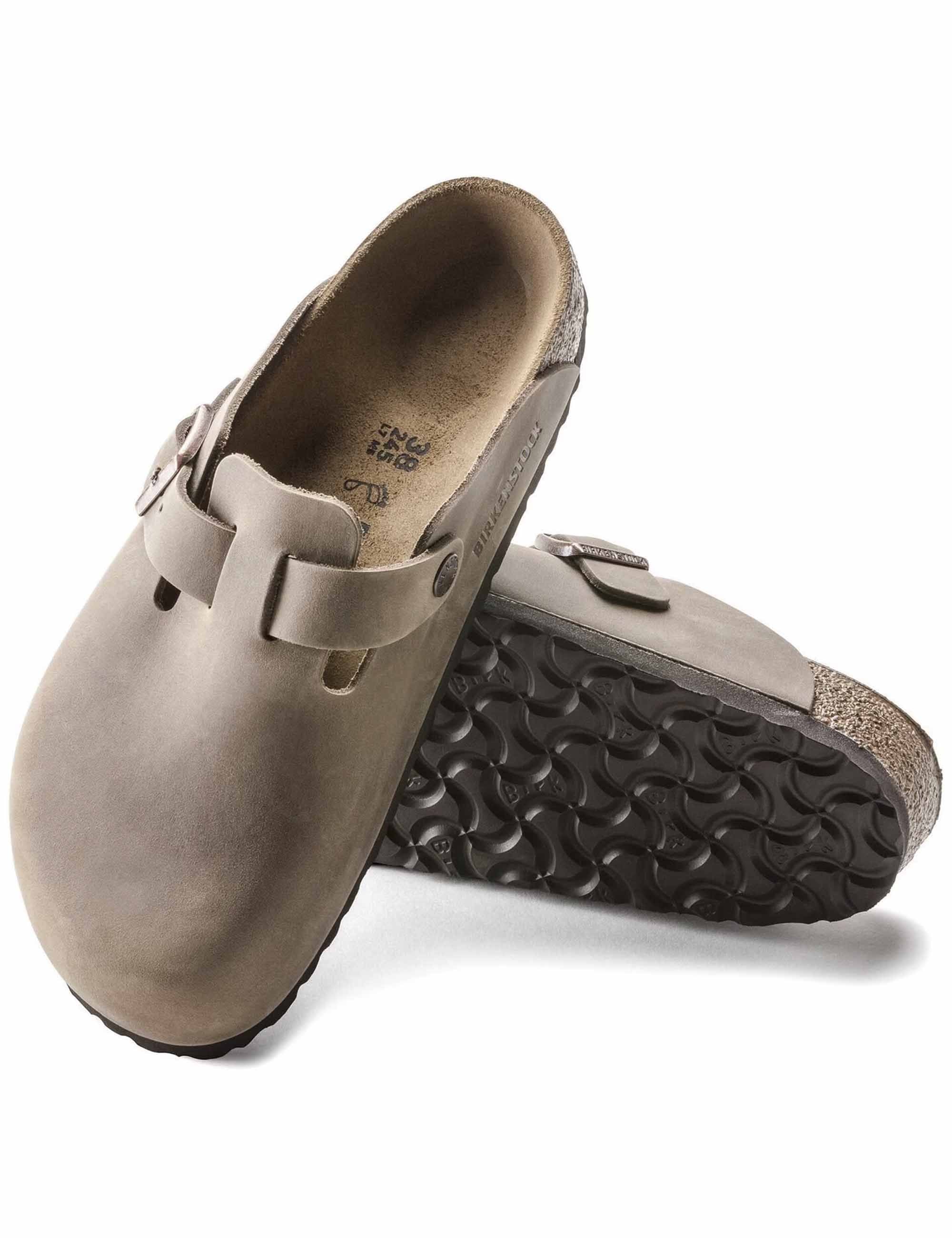 Birkenstock Boston Leather Mules LEOI - Tobacco Brown (Regular Fit)