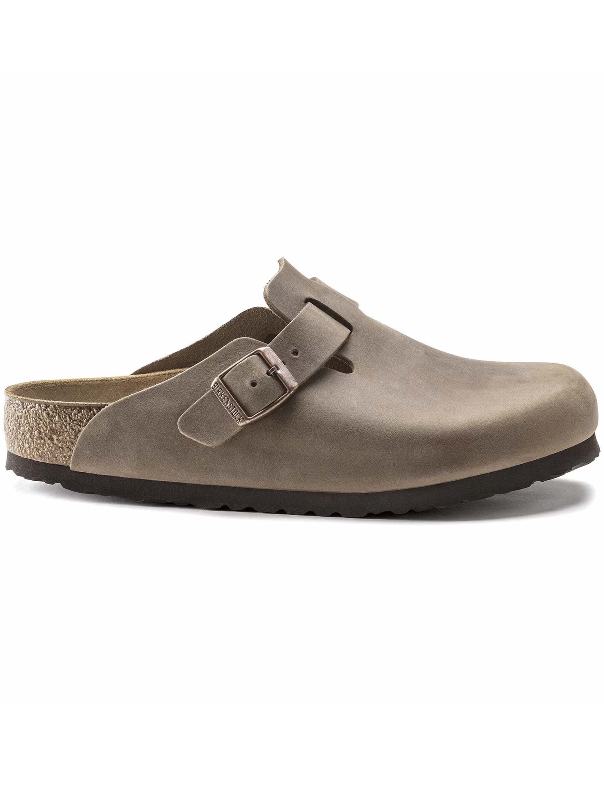 Birkenstock Boston Leather Mules LEOI - Tobacco Brown (Regular Fit)