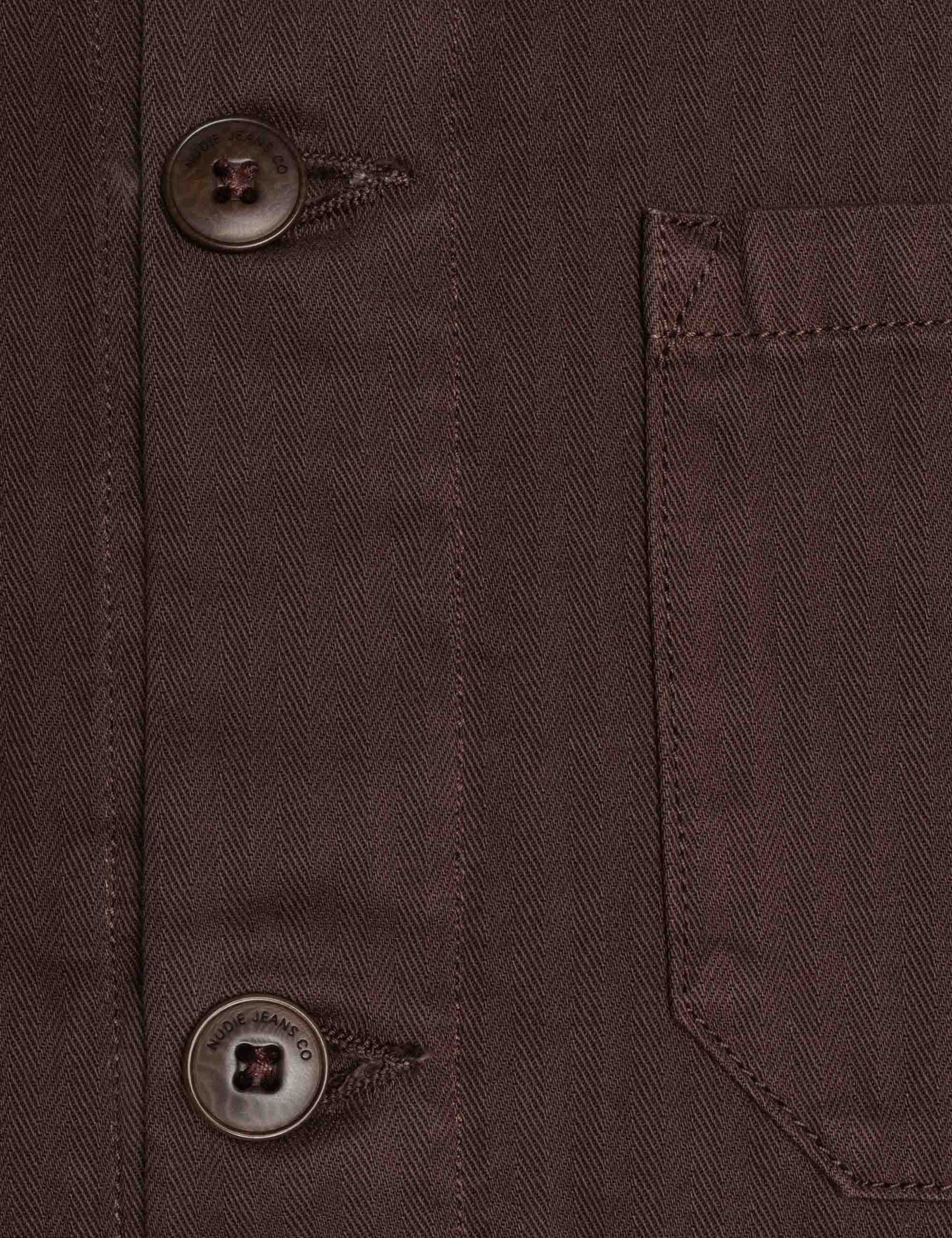 Nudie Jeans Buddy Herringbone Chore Jacket - Walnut