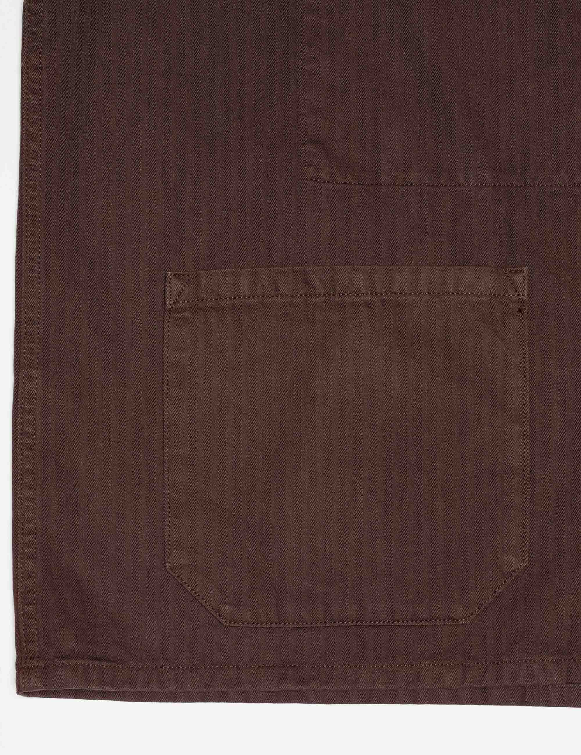 Nudie Jeans Buddy Herringbone Chore Jacket - Walnut