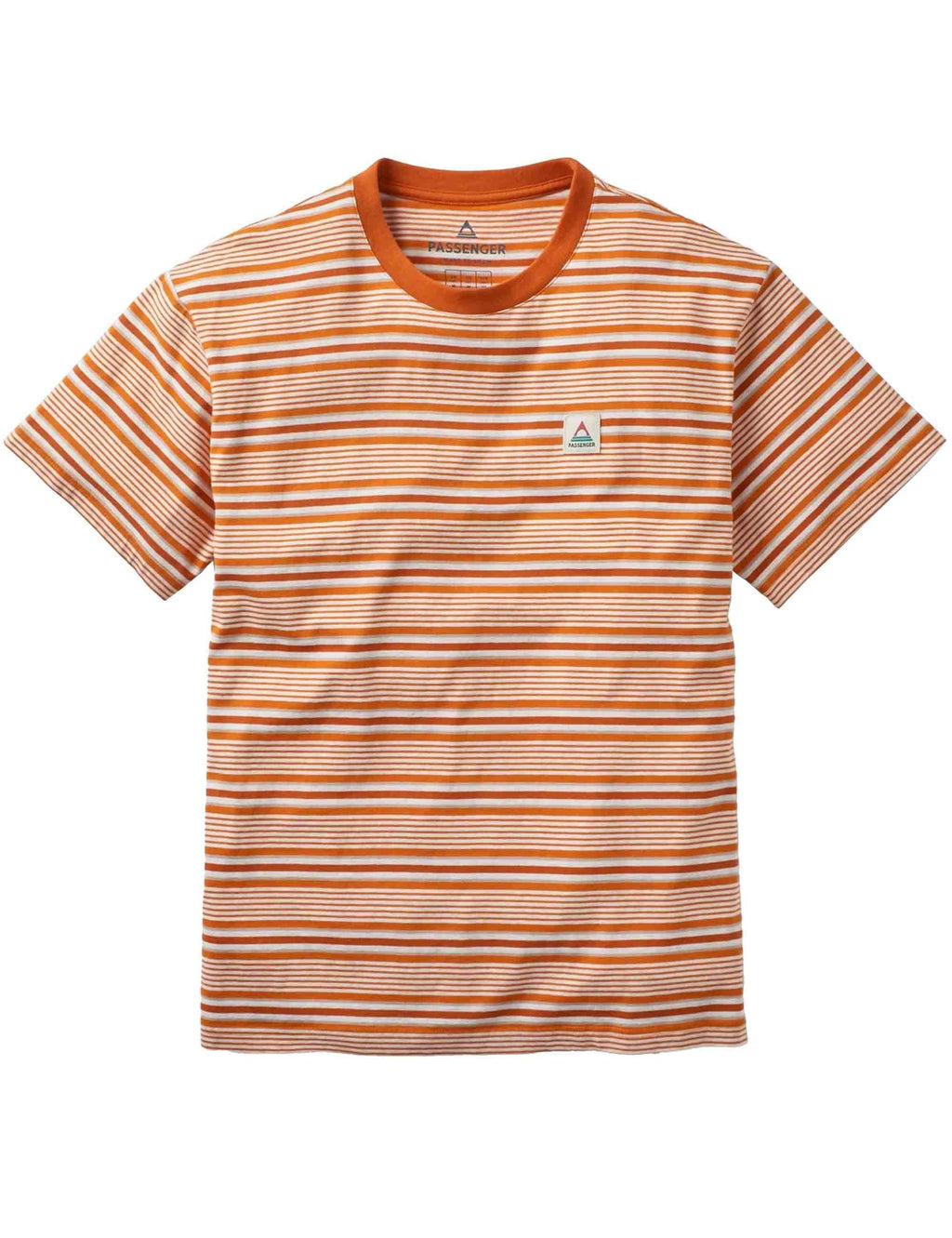 Retro Striped Relaxed Fit T-Shirt - Sunrise Orange