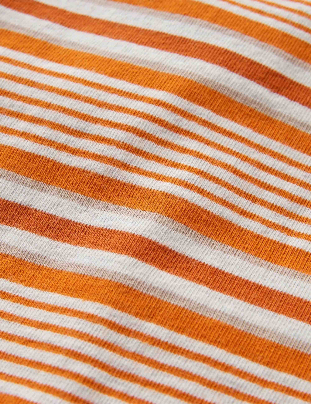 Retro Striped Relaxed Fit T-Shirt - Sunrise Orange