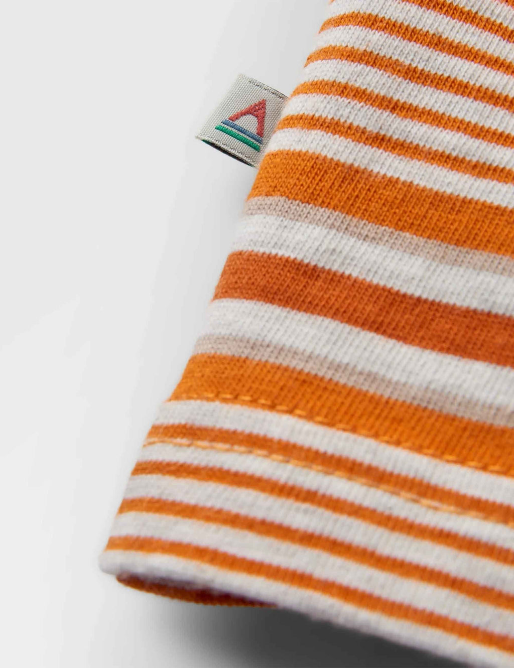 Retro Striped Relaxed Fit T-Shirt - Sunrise Orange
