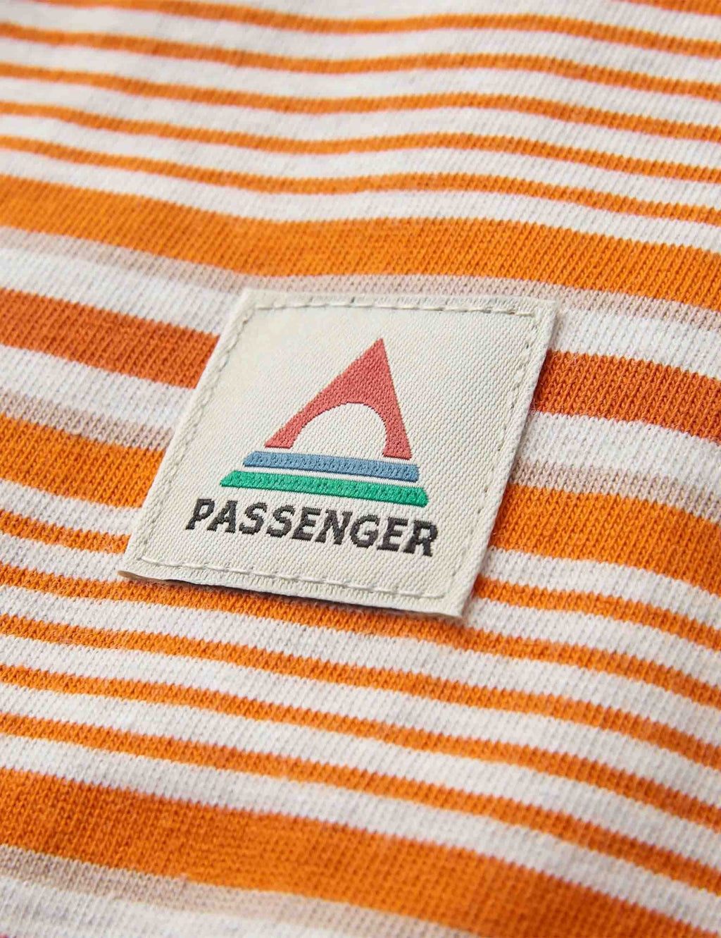 Retro Striped Relaxed Fit T-Shirt - Sunrise Orange