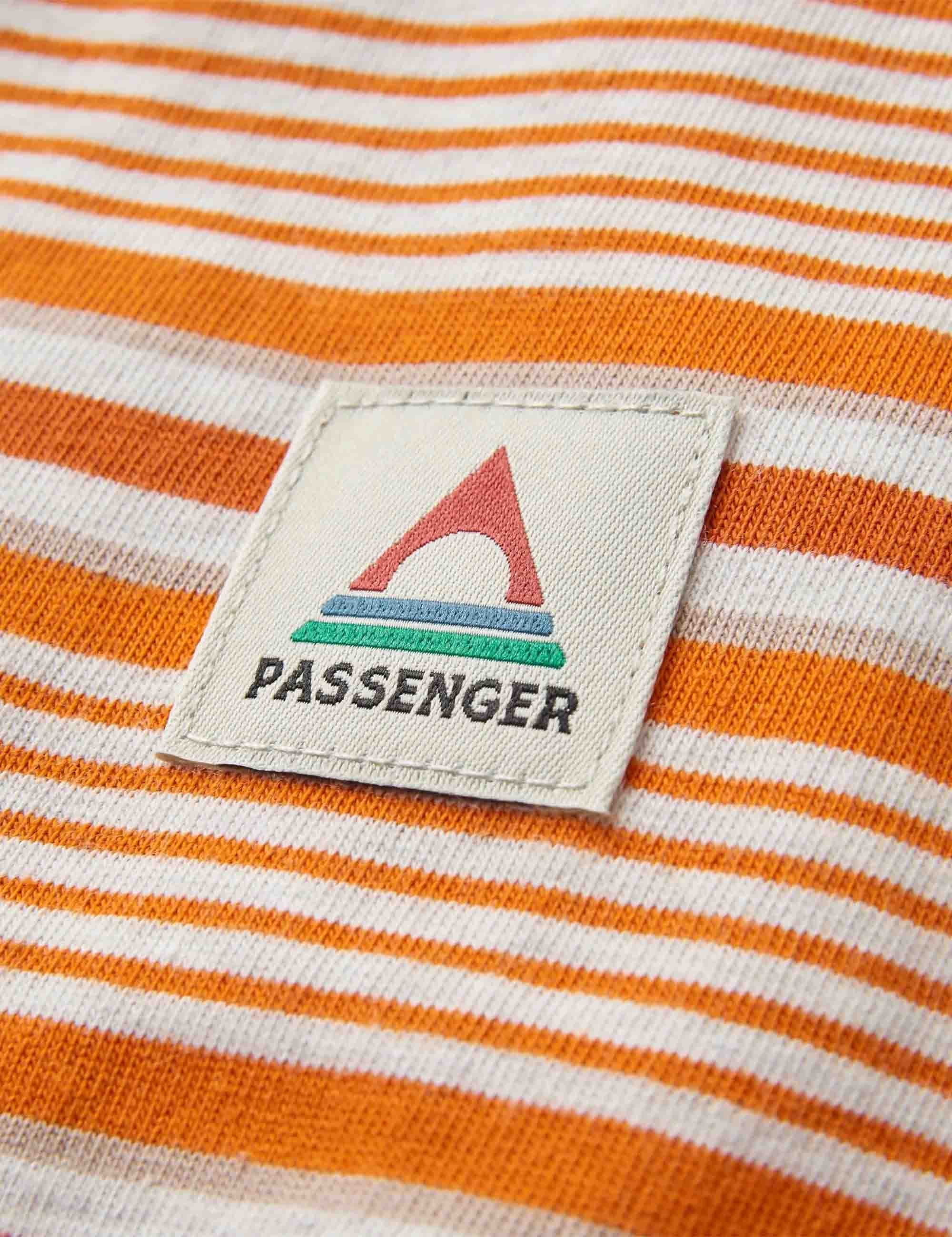 Passenger Retro Striped Relaxed Fit T-Shirt - Sunrise Orange