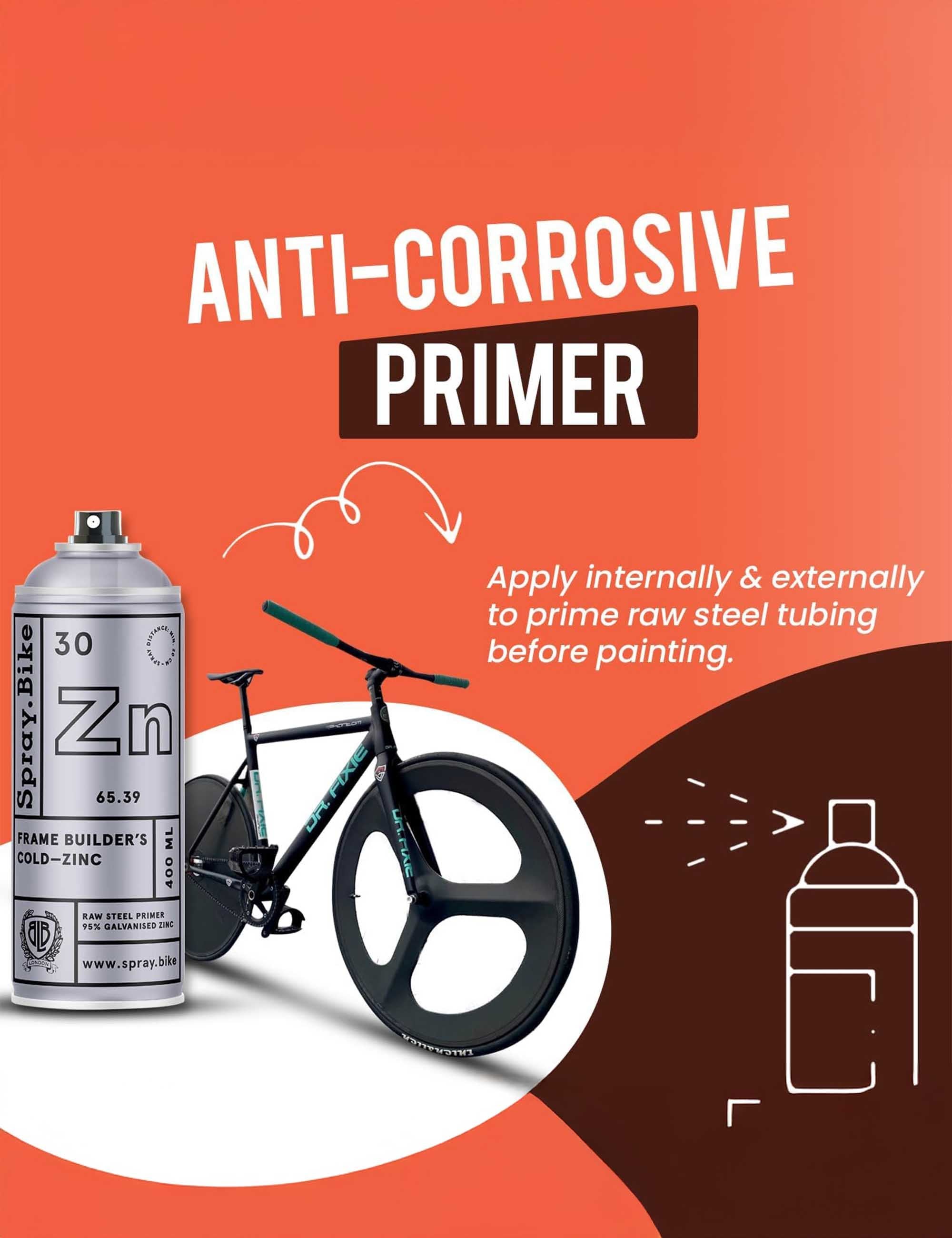 Spray Bike Spray Frame Builder's 400ml - Cold Zinc