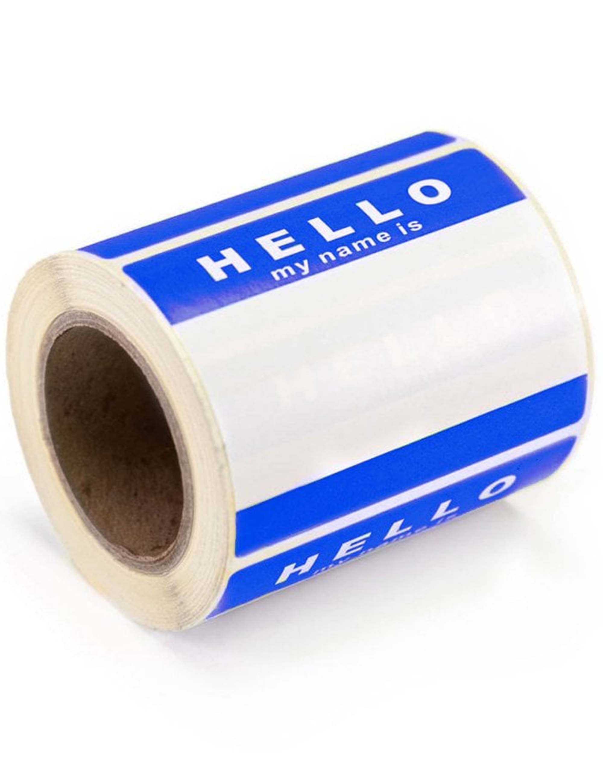 Fat Buddha Store Hello My Name Is Sticker Roll (250) - Blue