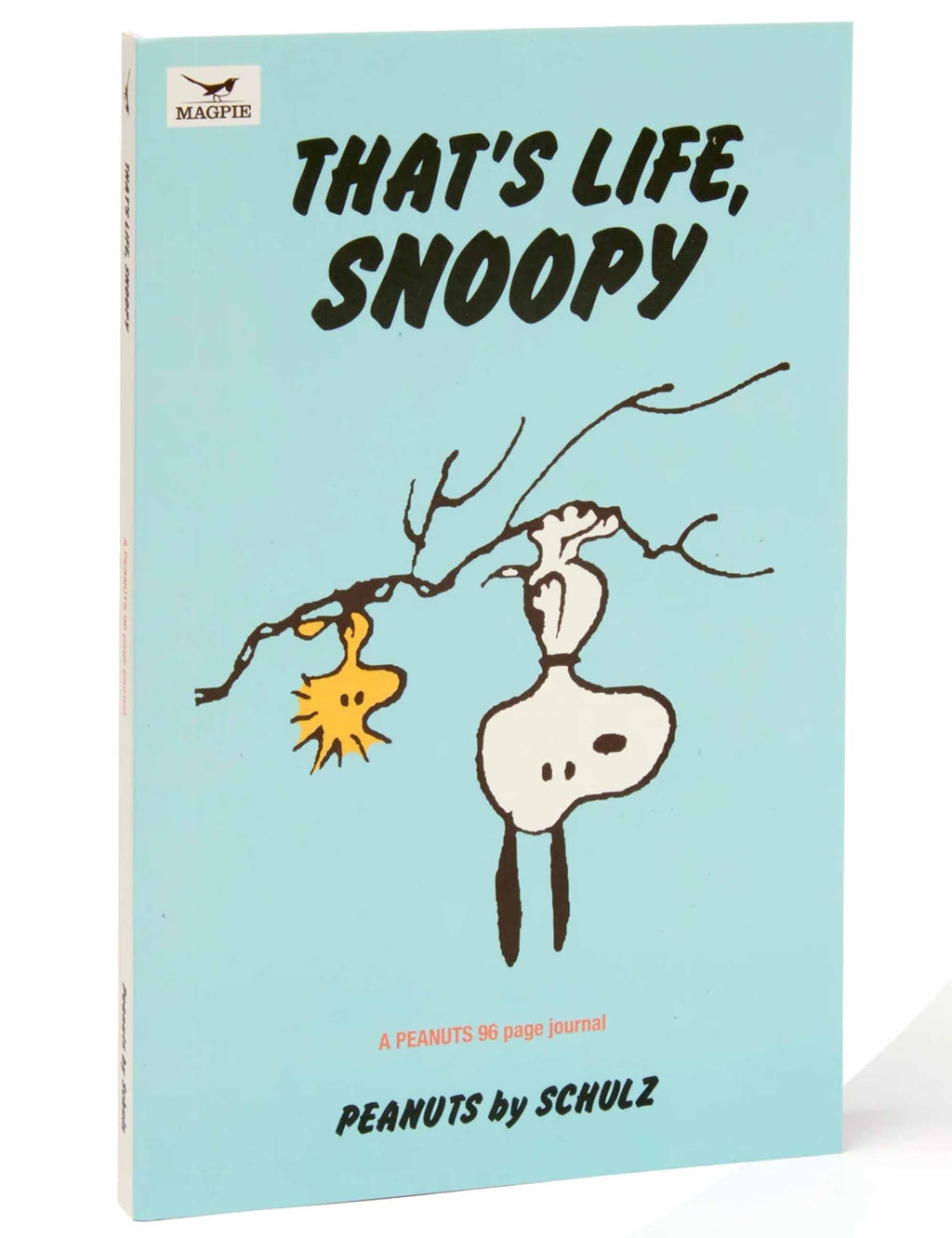 Light blue Snoopy journal with 'That's Life, Snoopy' cover art and title