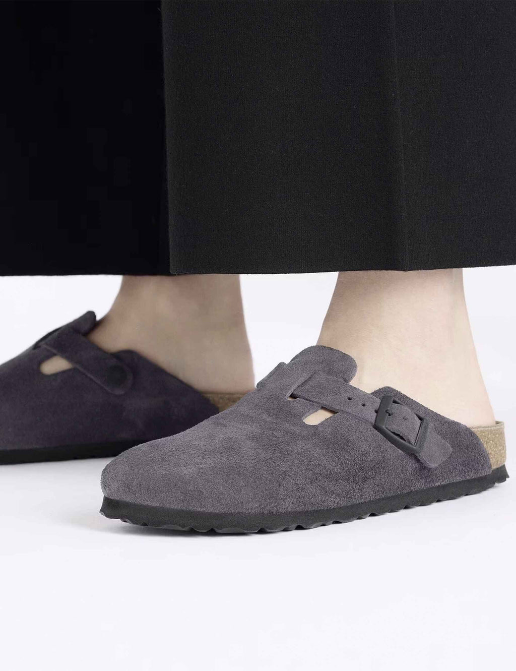 Boston Suede Mules LEVE - Velvet Grey (Regular Fit)