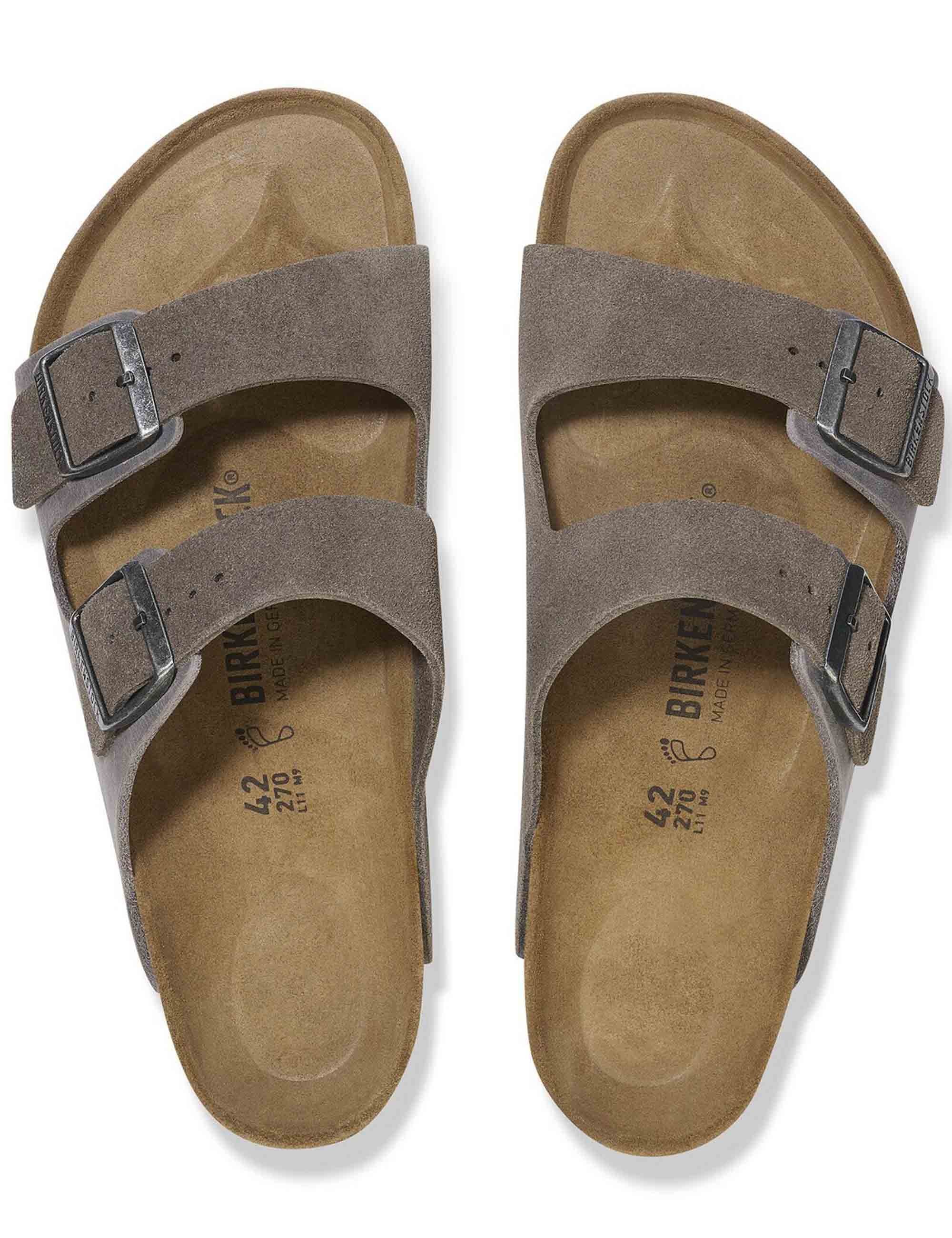 Birkenstock Arizona Mixed Leather BS Sandals - Concrete Grey (Regular Fit)